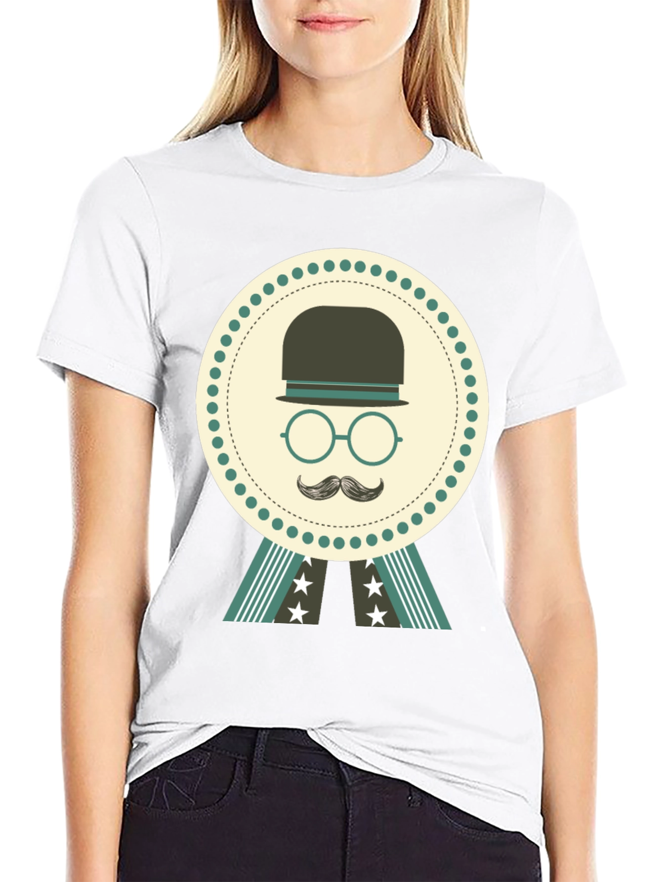 Retro Gentleman Graphic T-Shirt - Black