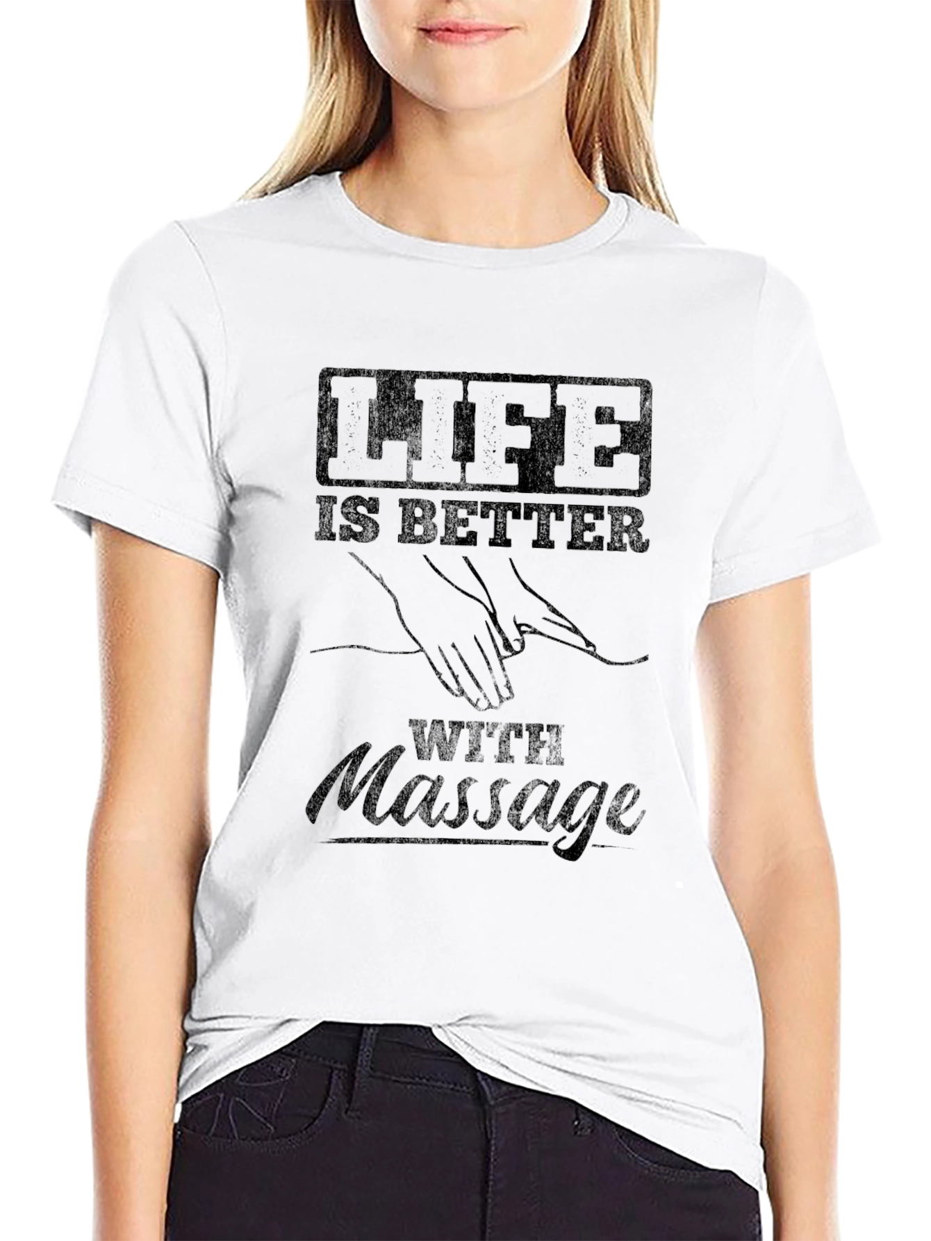 Life is Better with Massage T-Shirt - Black