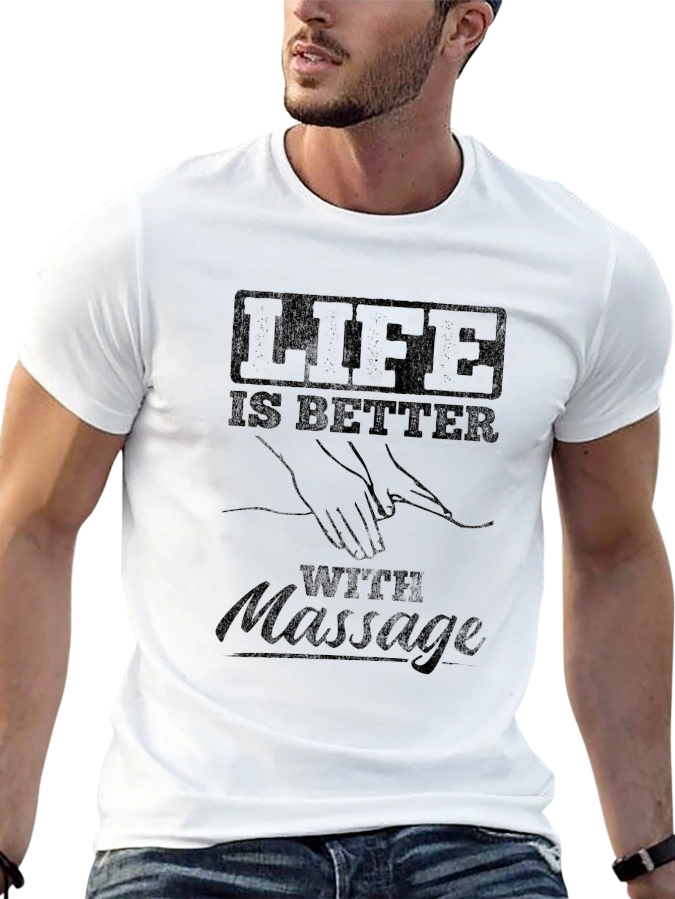 Life is Better with Massage T-Shirt - Black