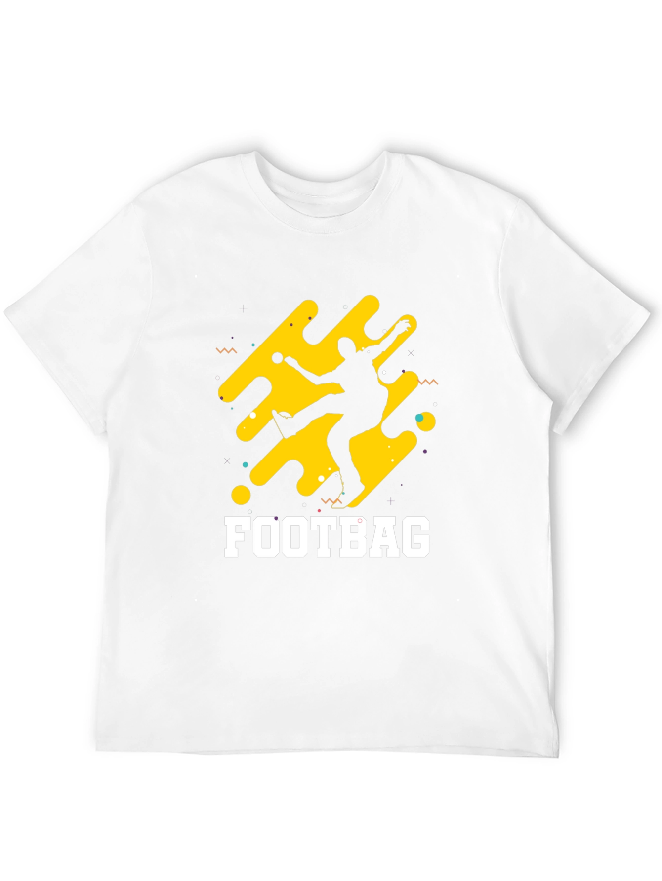 Black T-Shirt with Footbag Graphic Design