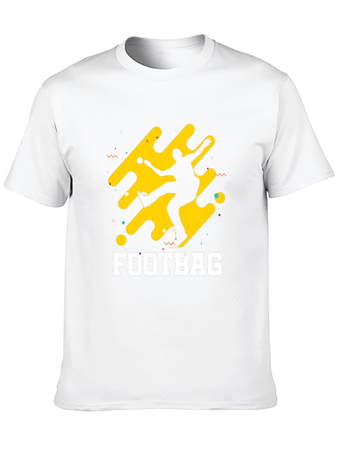 Black T-Shirt with Footbag Graphic Design