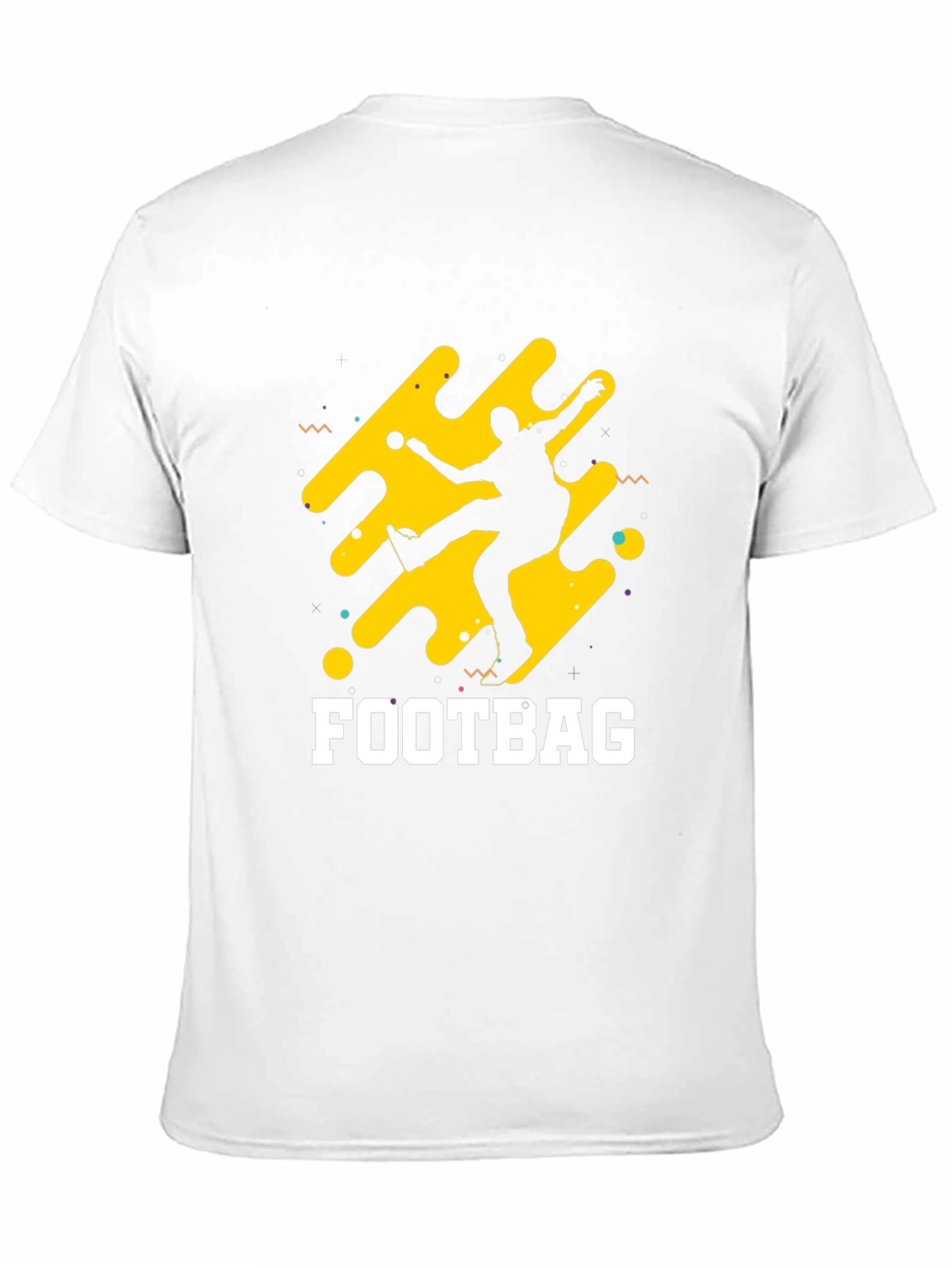 Black T-Shirt with Footbag Graphic Design