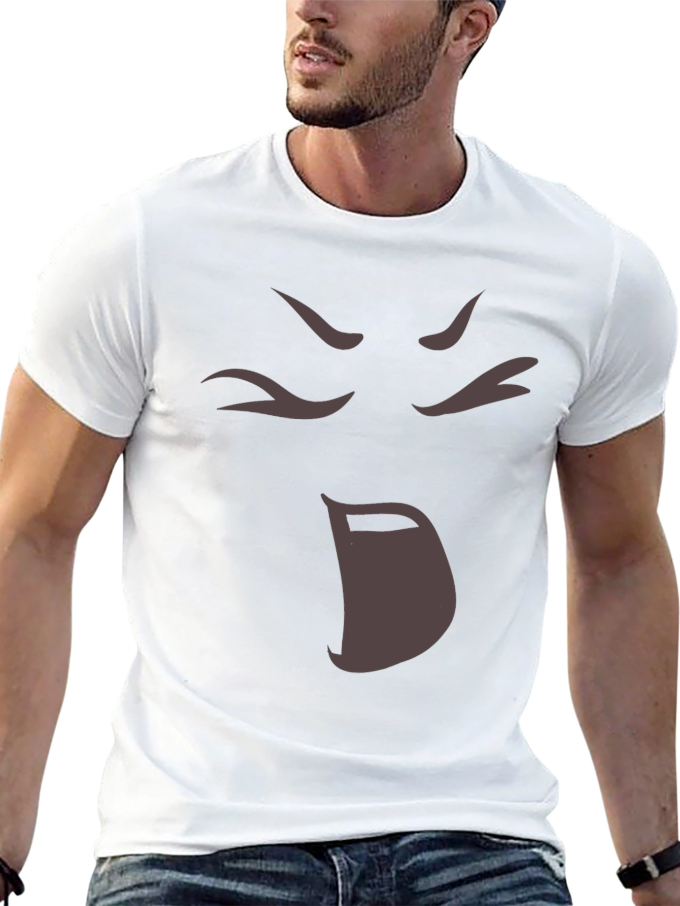 Anime Face Black T-Shirt
