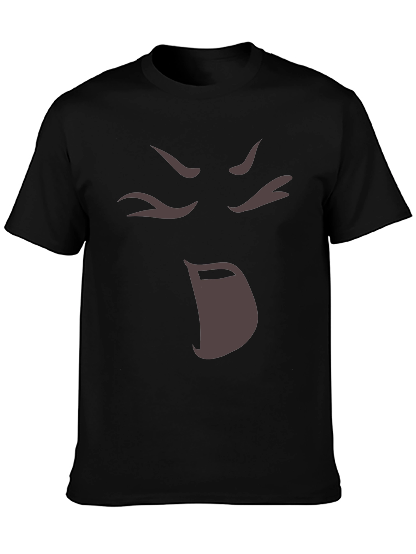 Anime Face Black T-Shirt