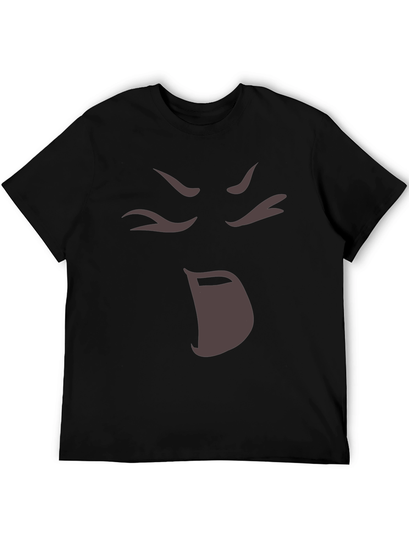 Anime Face Black T-Shirt