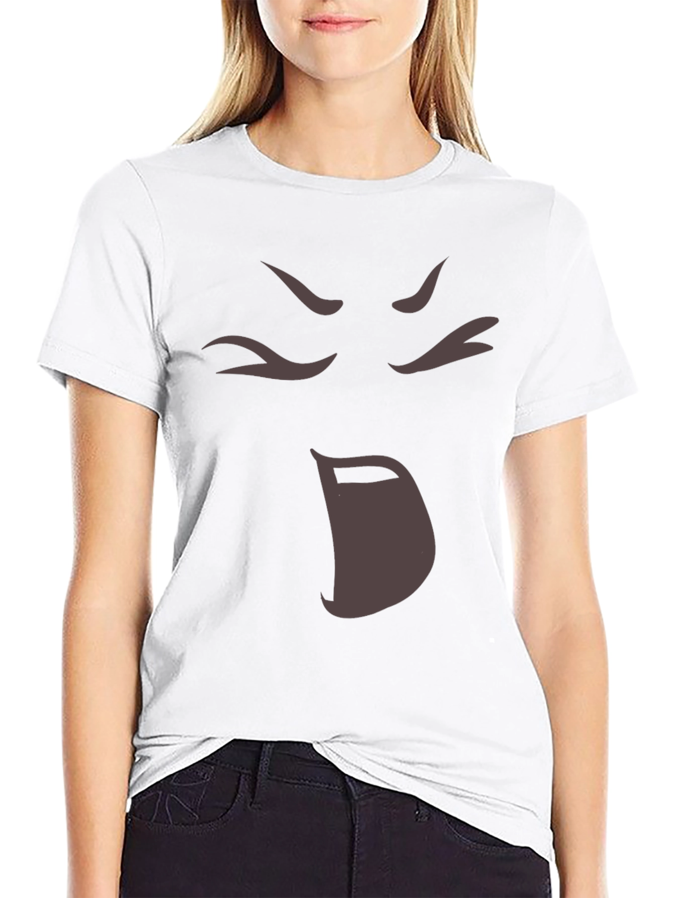 Anime Face Black T-Shirt
