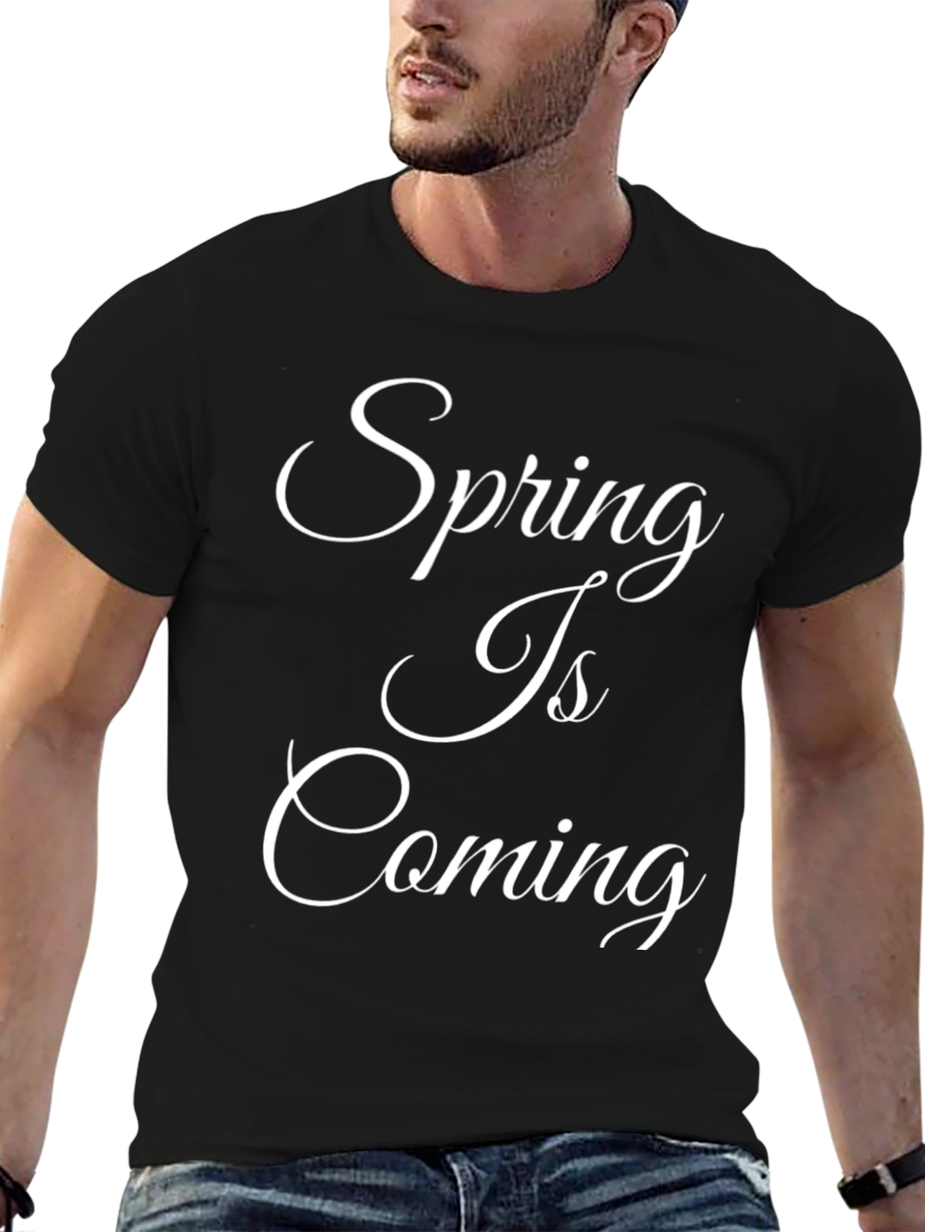 Spring Is Coming Black T-Shirt