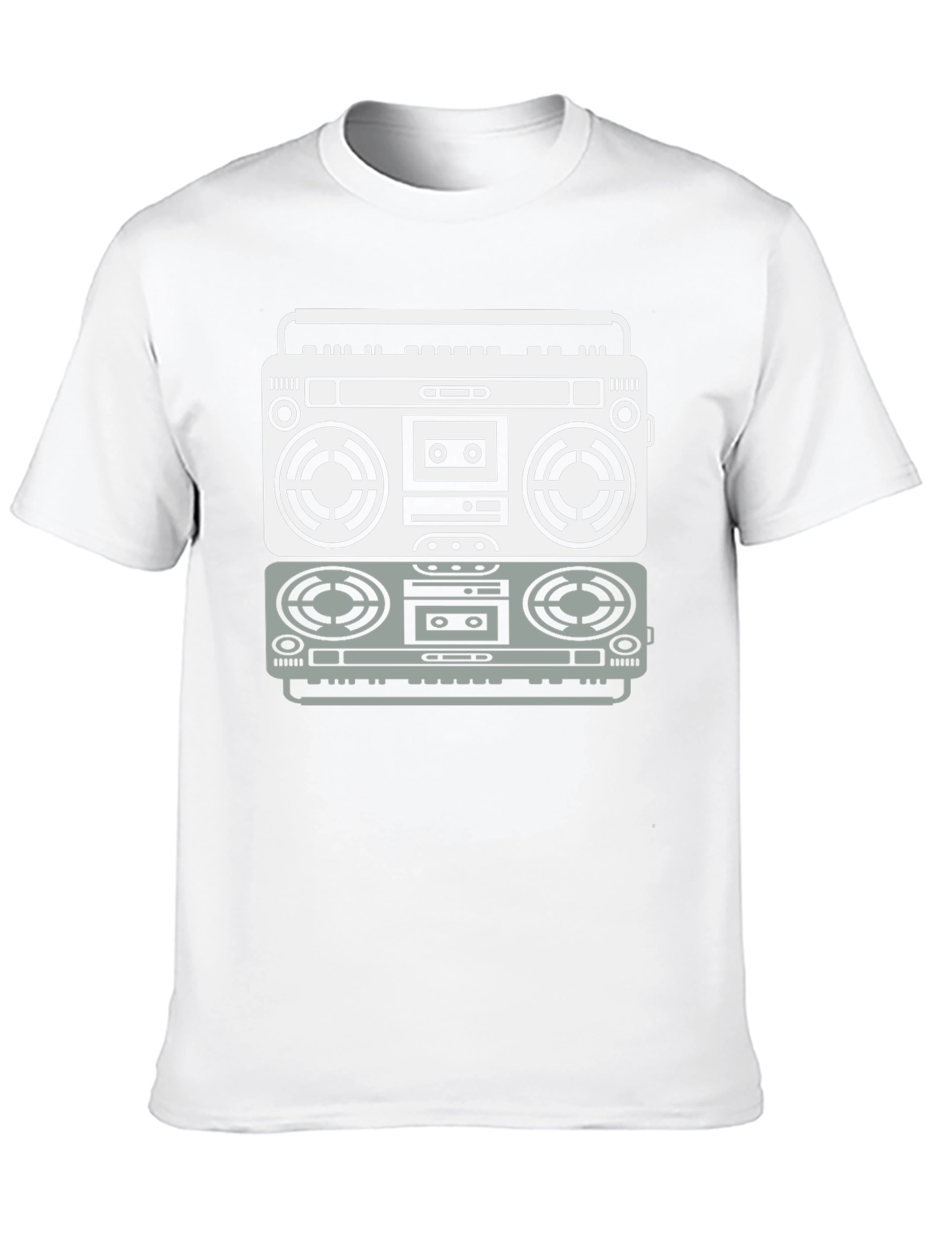Retro Boombox Graphic Tee - Black