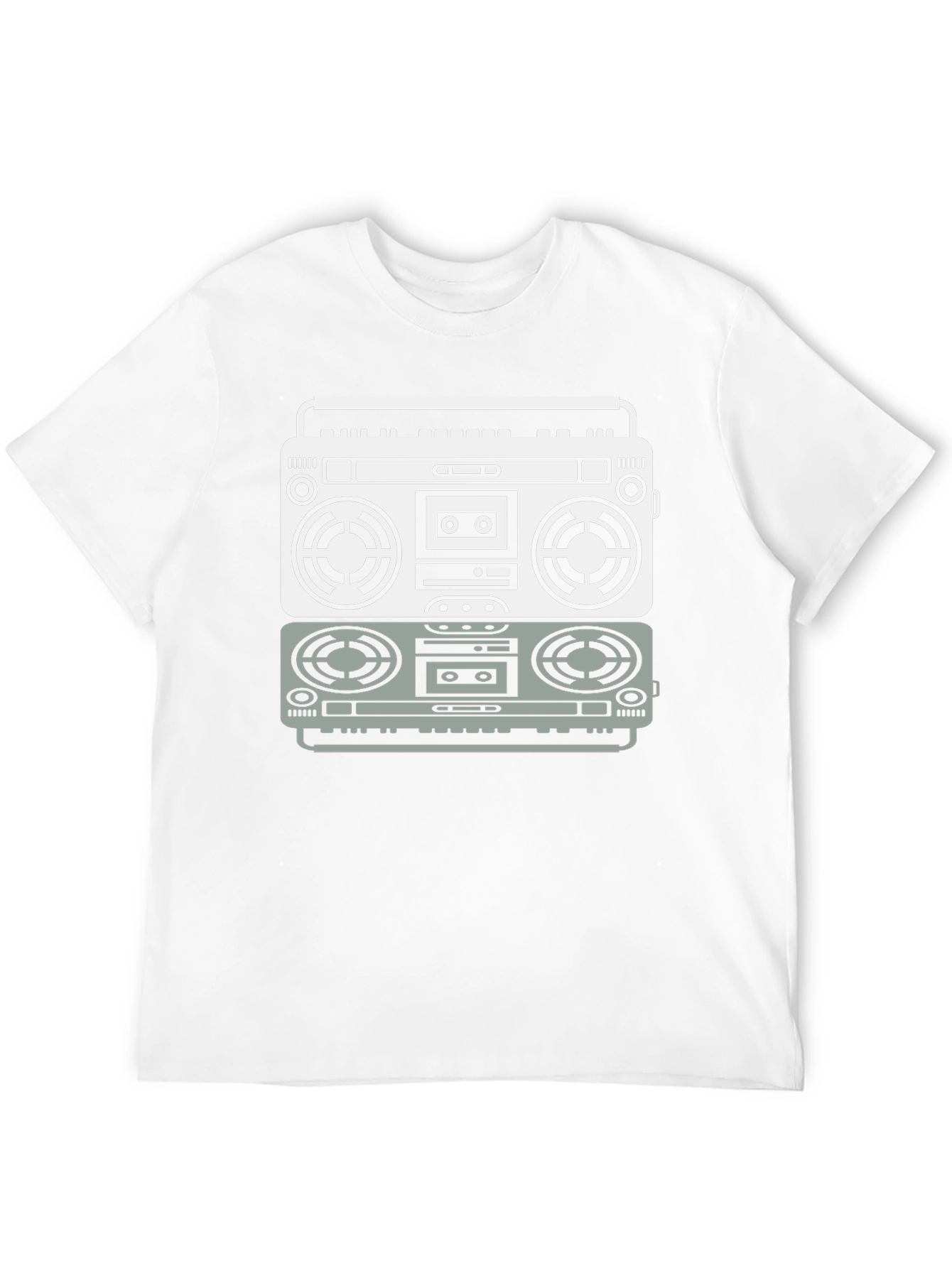 Retro Boombox Graphic Tee - Black