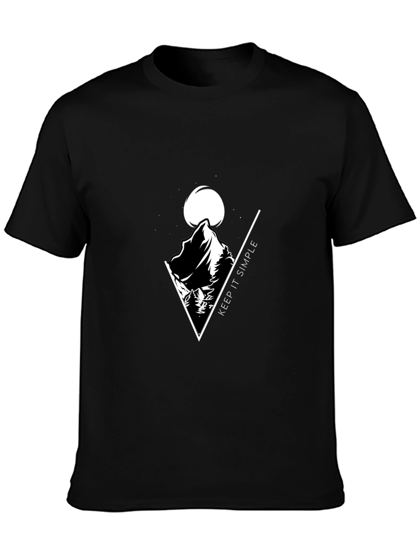 Keep It Simple Mountain Graphic Tee - Black