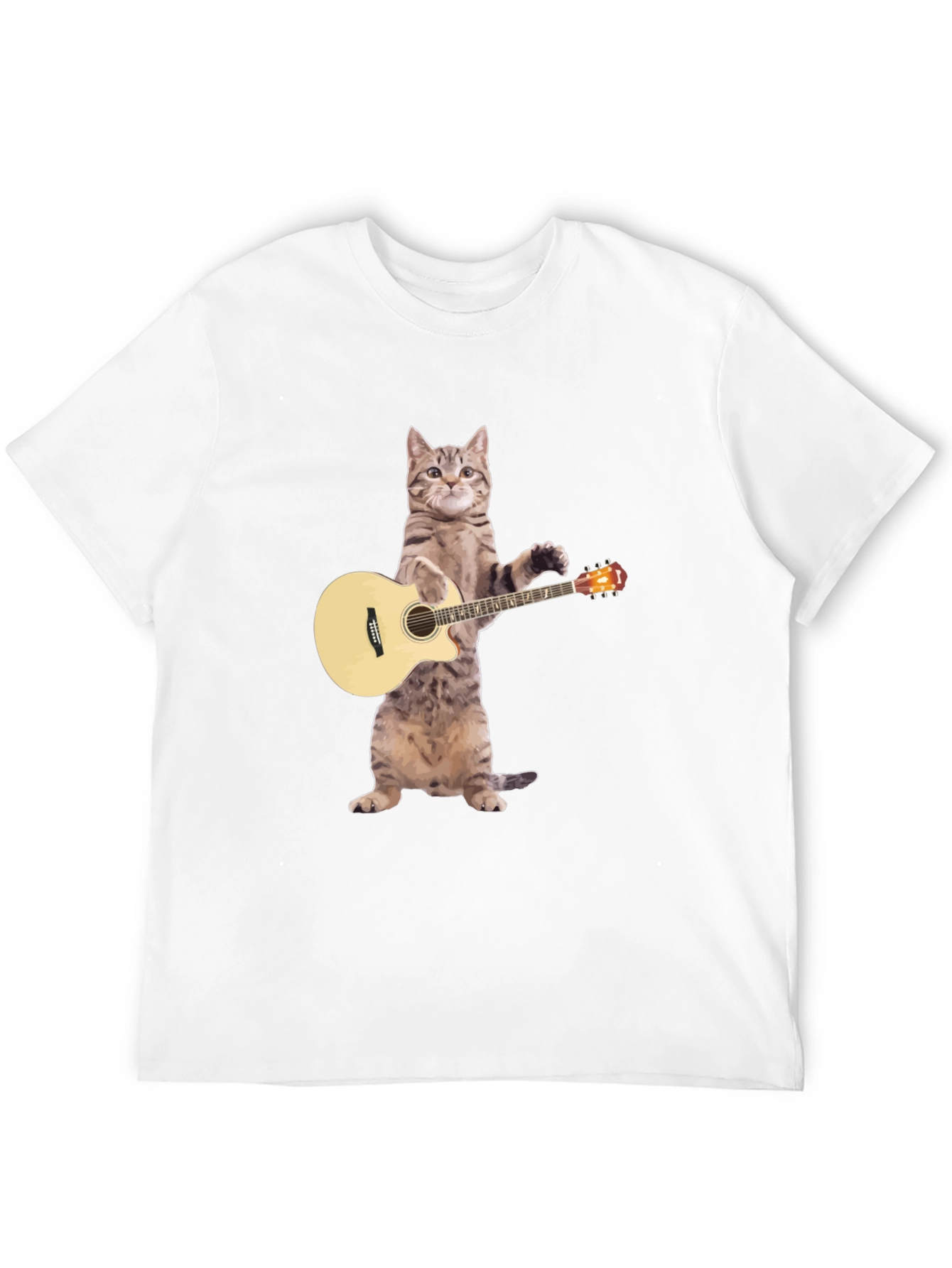Cat Playing Guitar Graphic T-Shirt