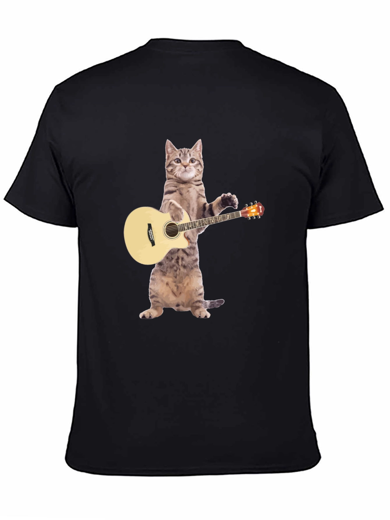 Cat Playing Guitar Graphic T-Shirt