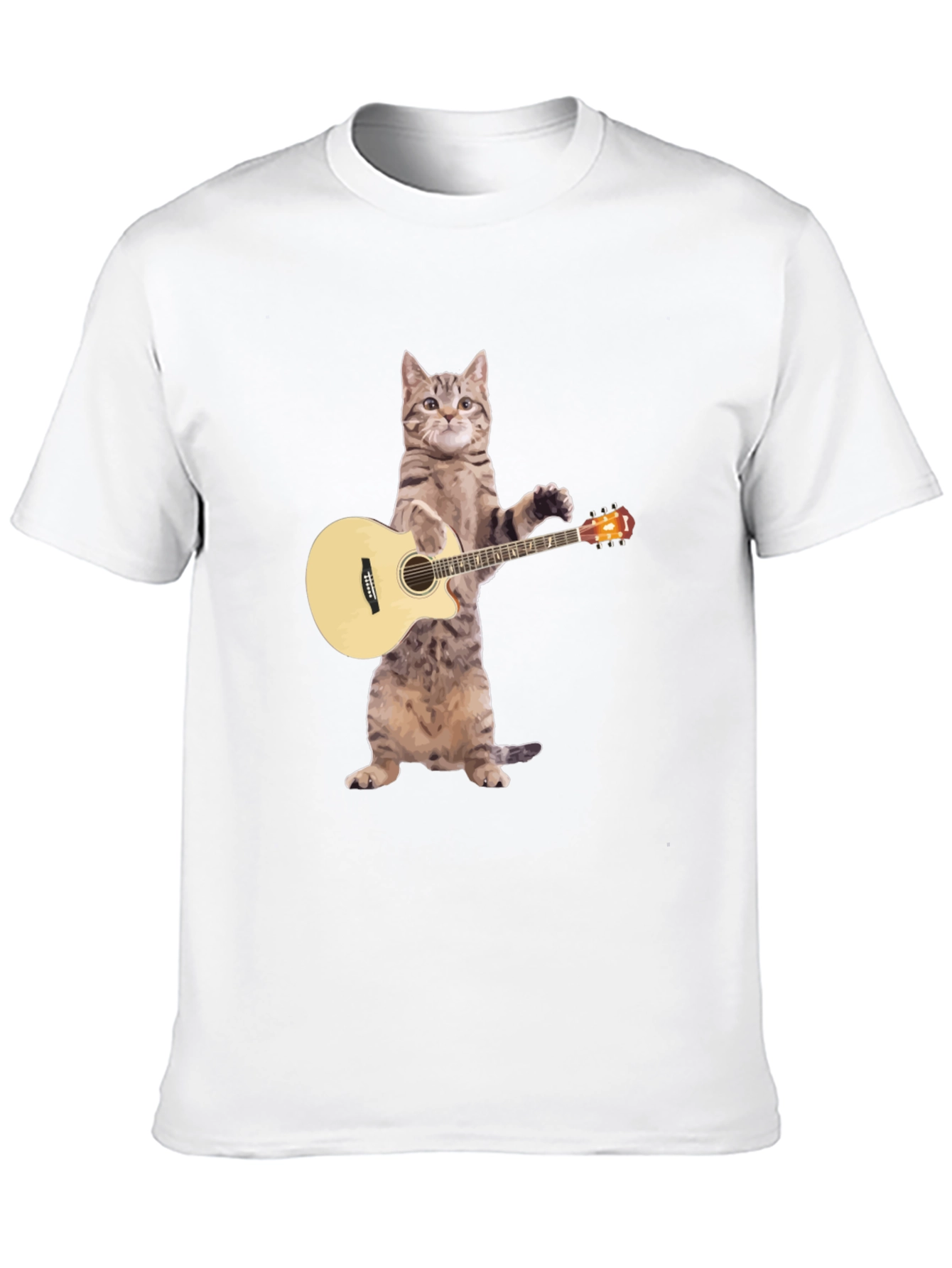 Cat Playing Guitar Graphic T-Shirt