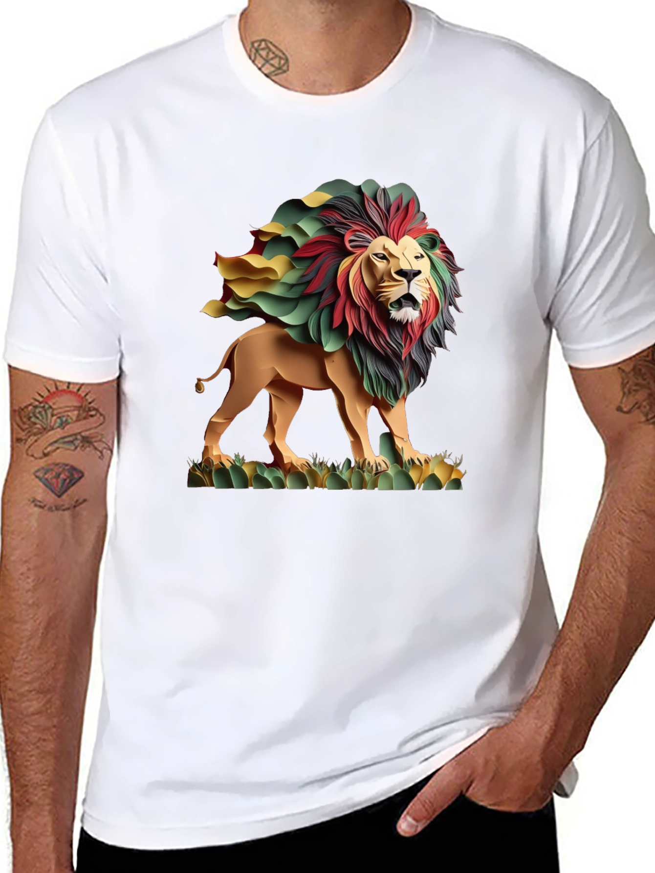 Rasta Lion Graphic Tee - Cool Reggae Style