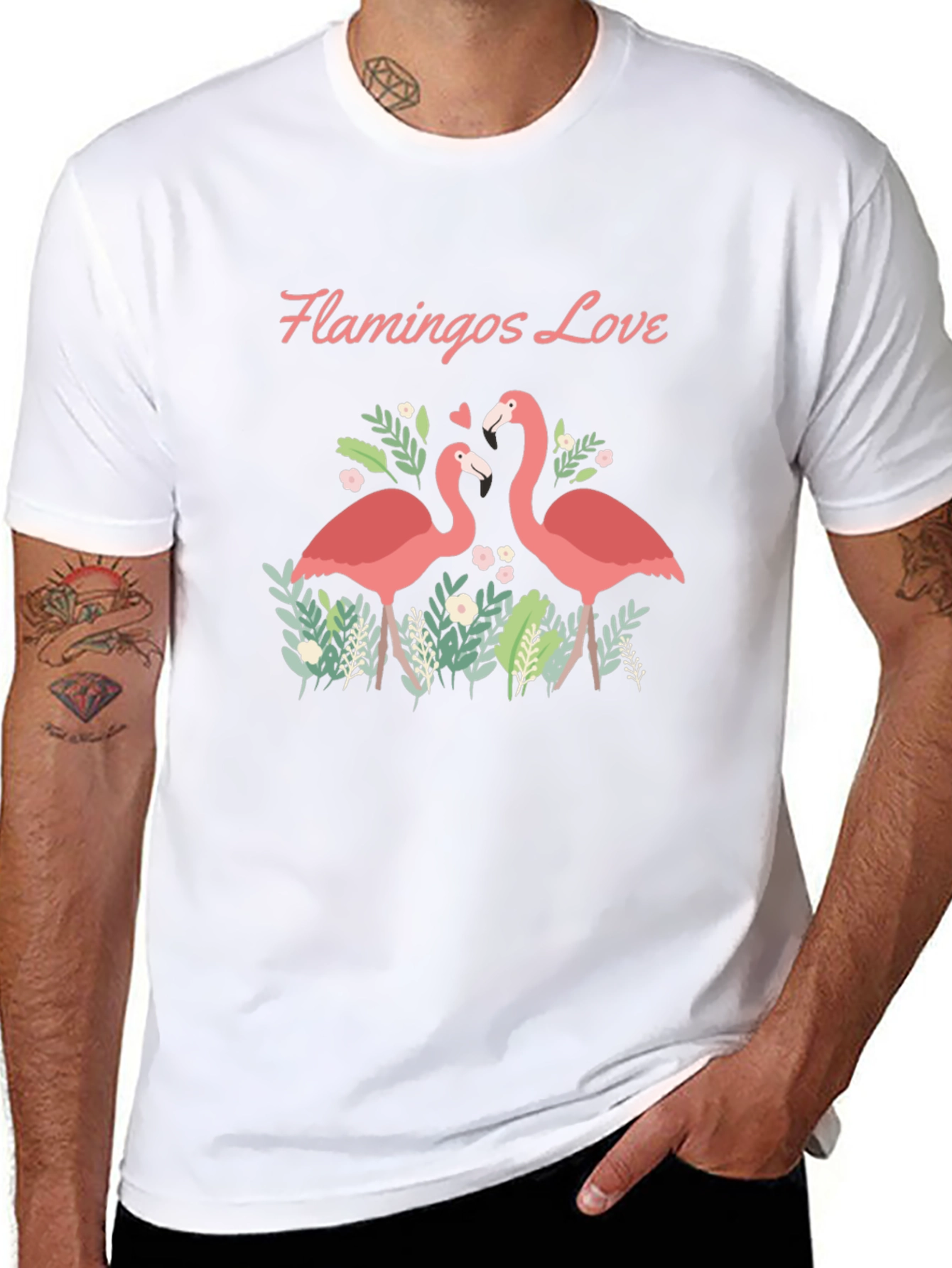 Flamingos Love Graphic T-Shirt