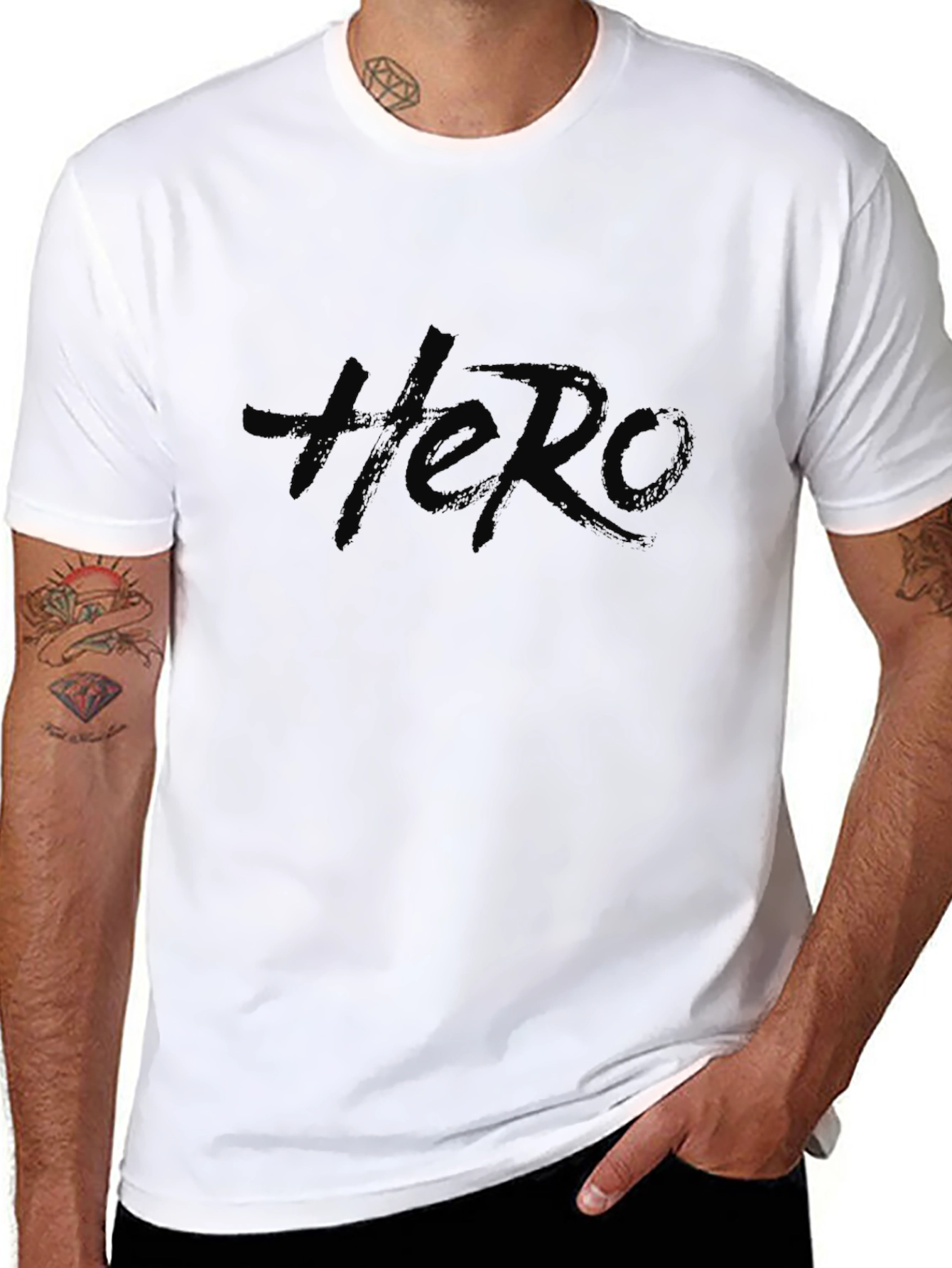 Black Hero Graphic Tee - Casual Style