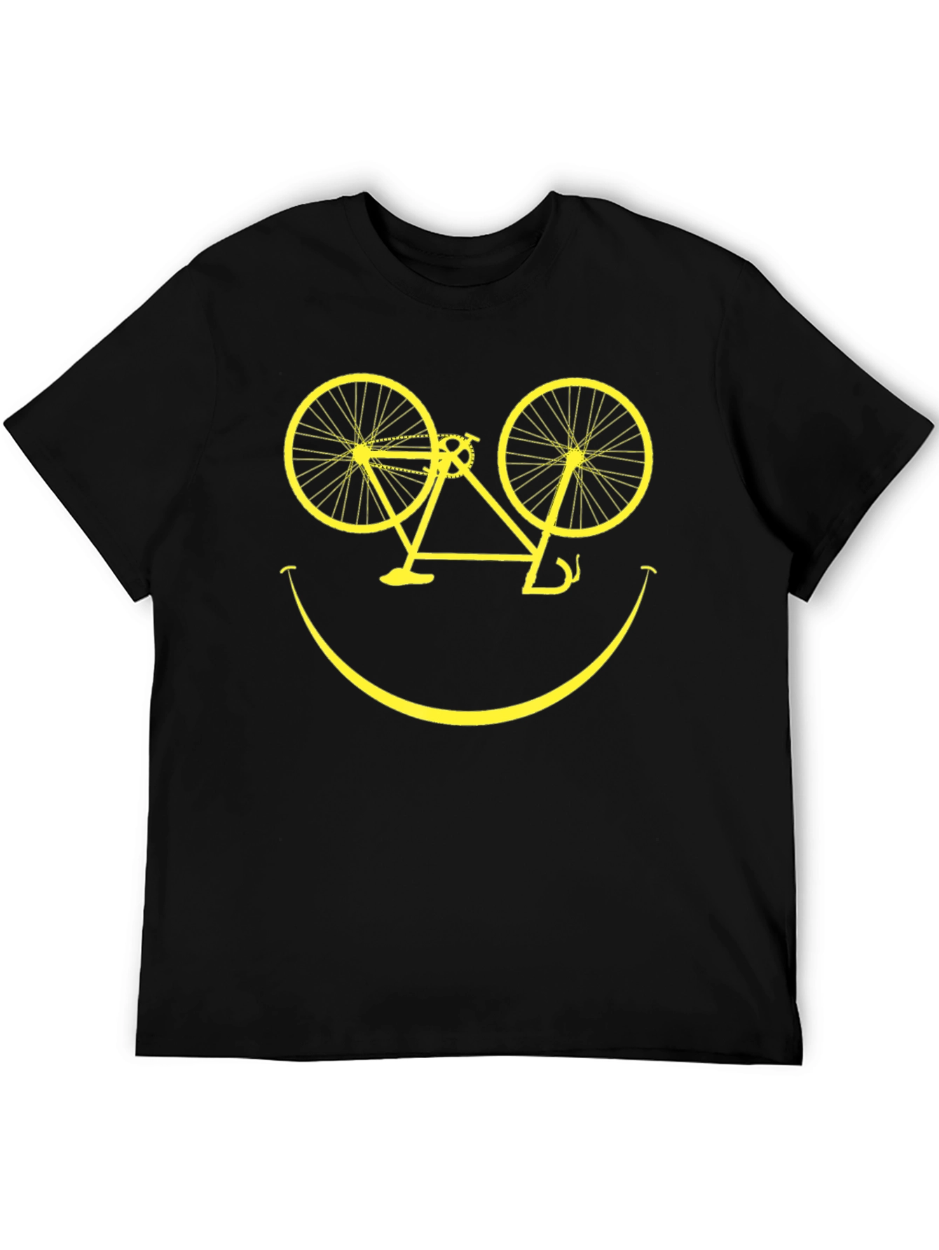 Smiley Face Bicycle Graphic T-Shirt