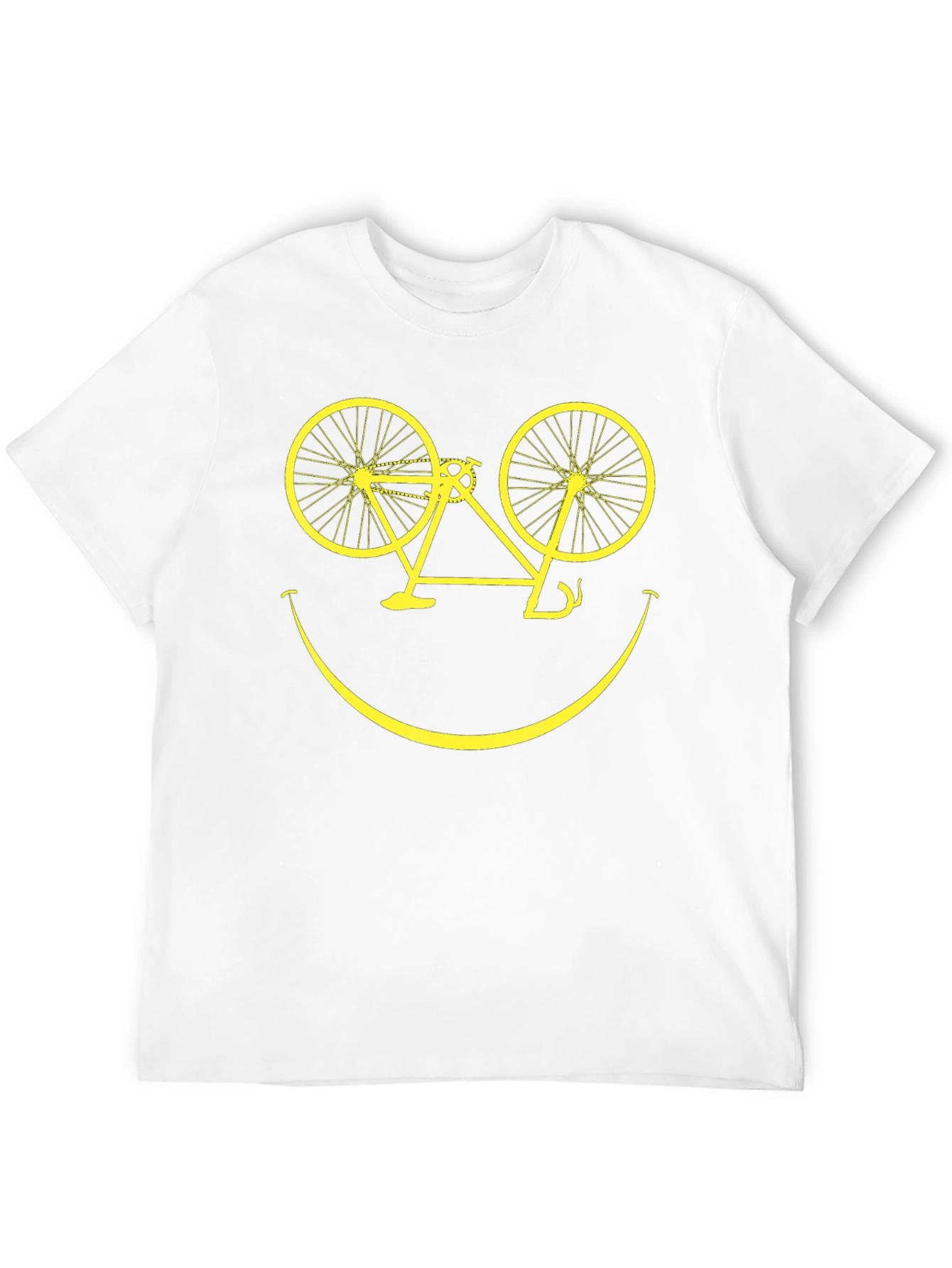 Smiley Face Bicycle Graphic T-Shirt