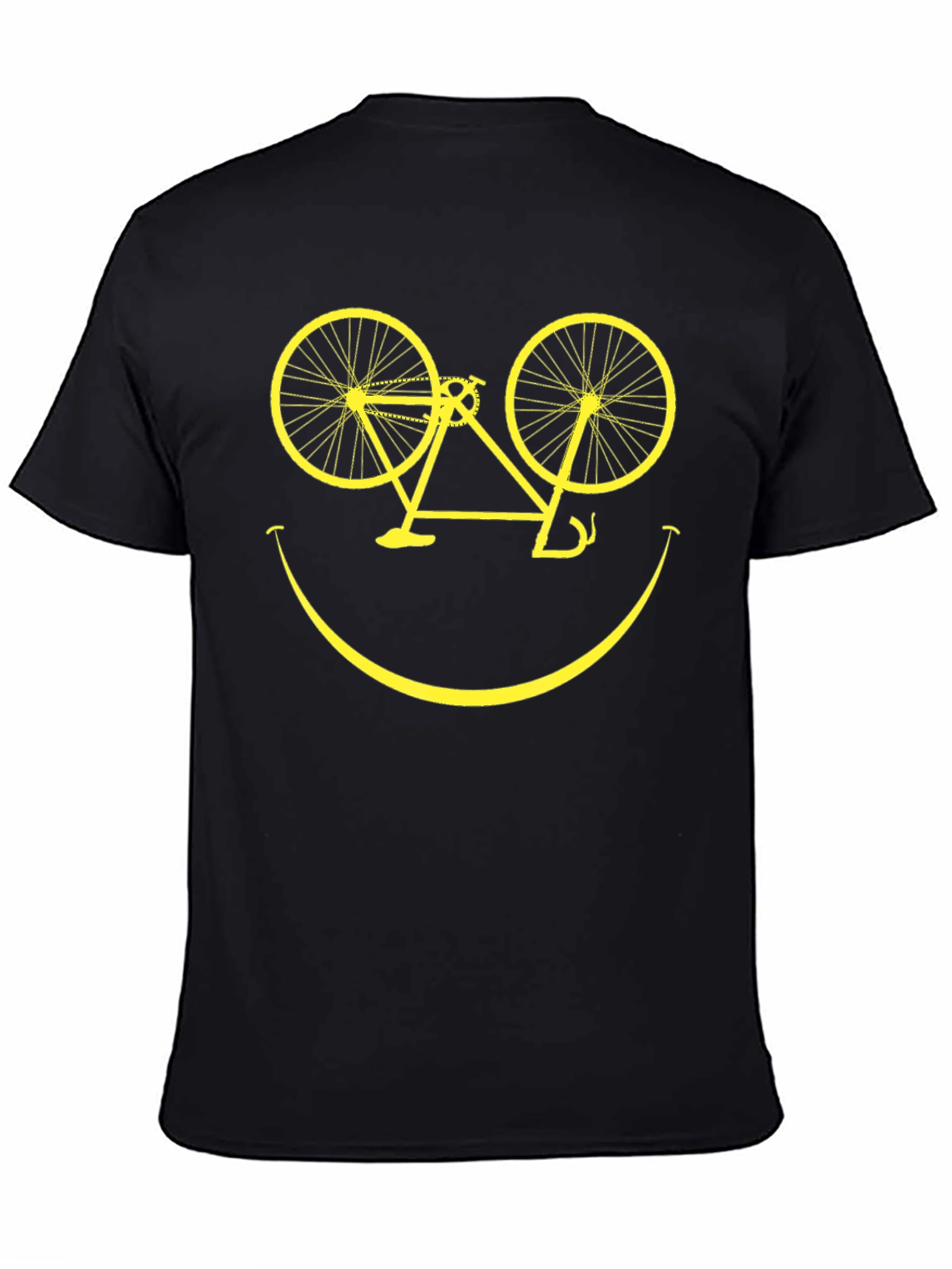 Smiley Face Bicycle Graphic T-Shirt