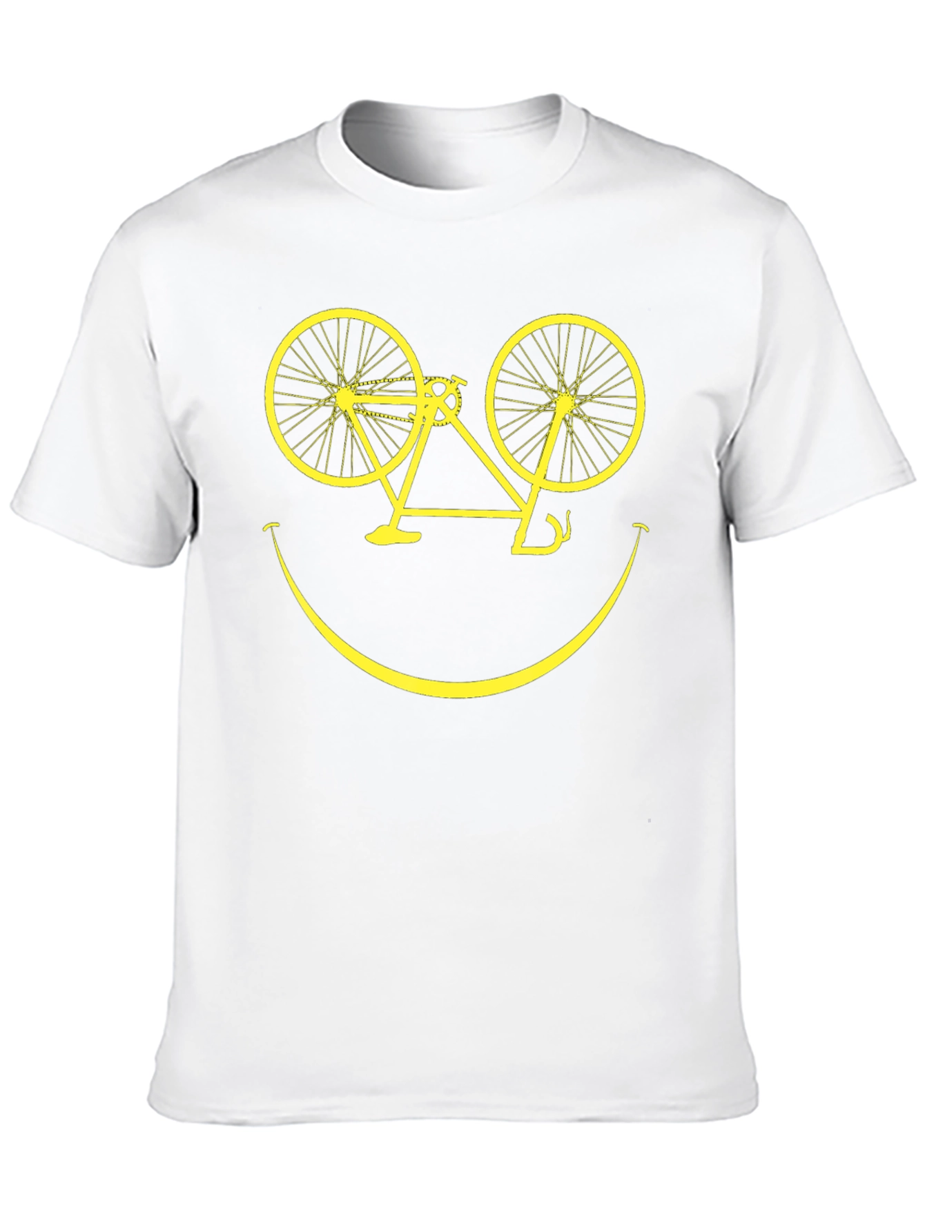 Smiley Face Bicycle Graphic T-Shirt