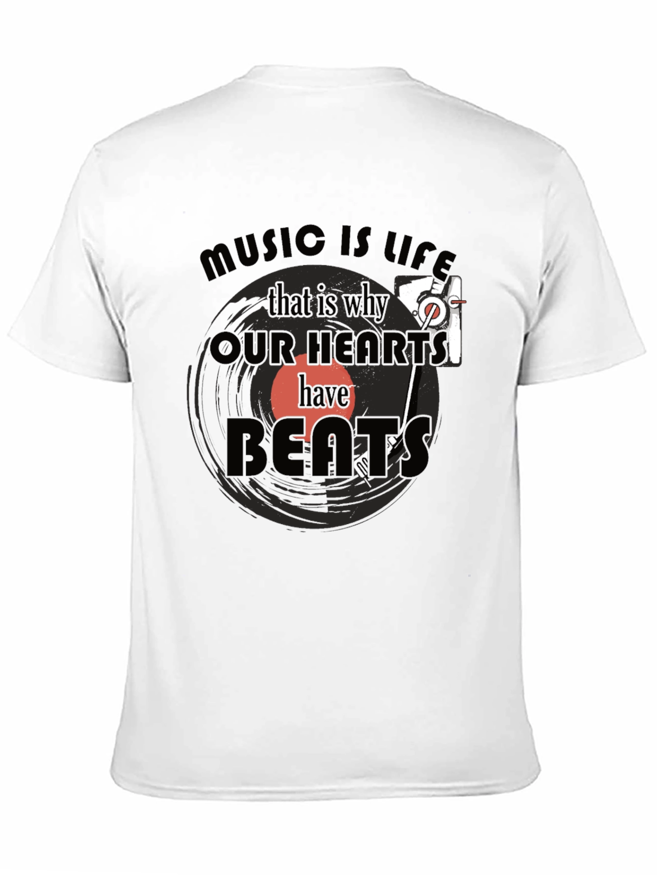 Music is Life Graphic Tee - Cotton Blend T-Shirt
