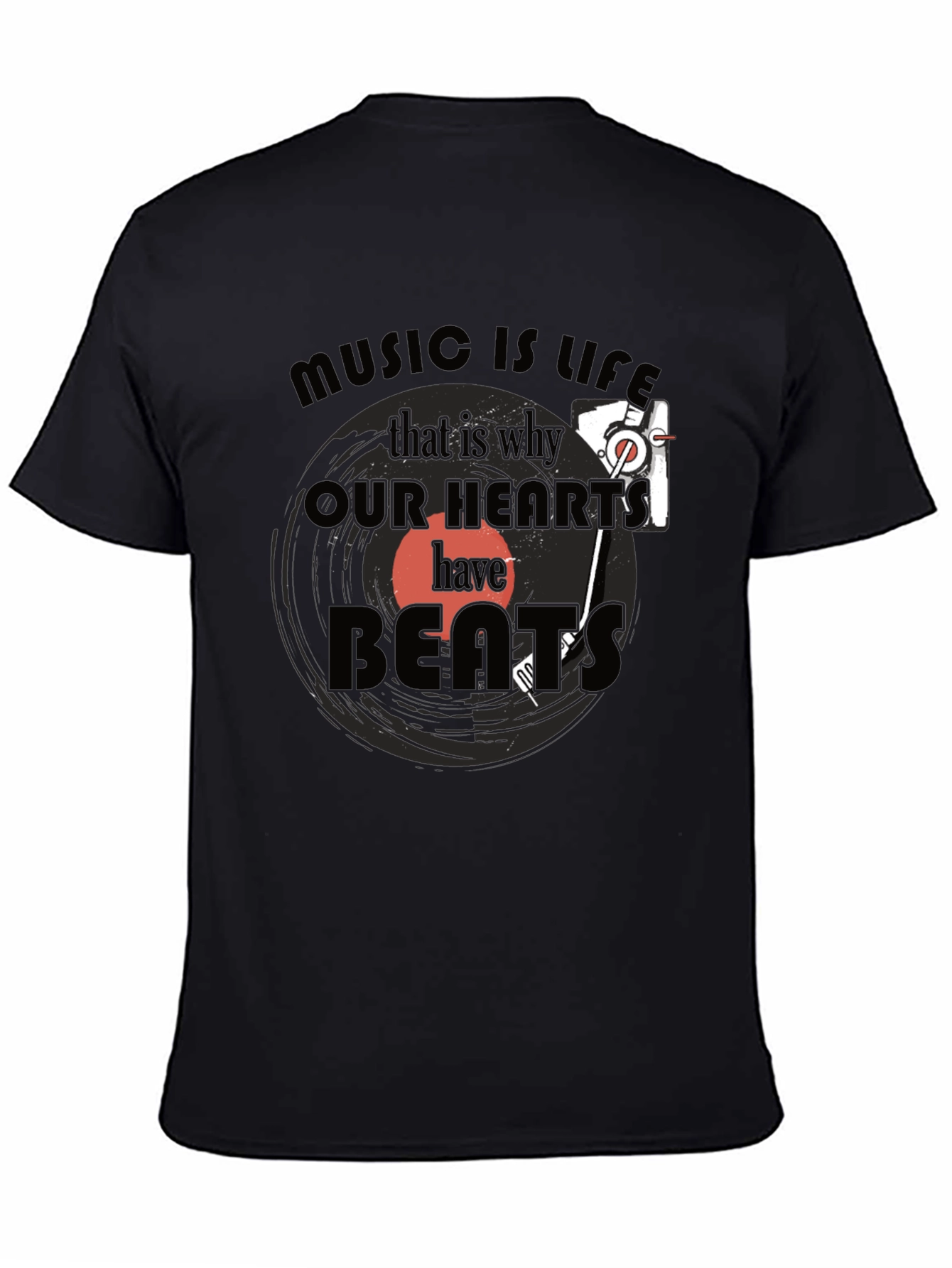 Music is Life Graphic Tee - Cotton Blend T-Shirt