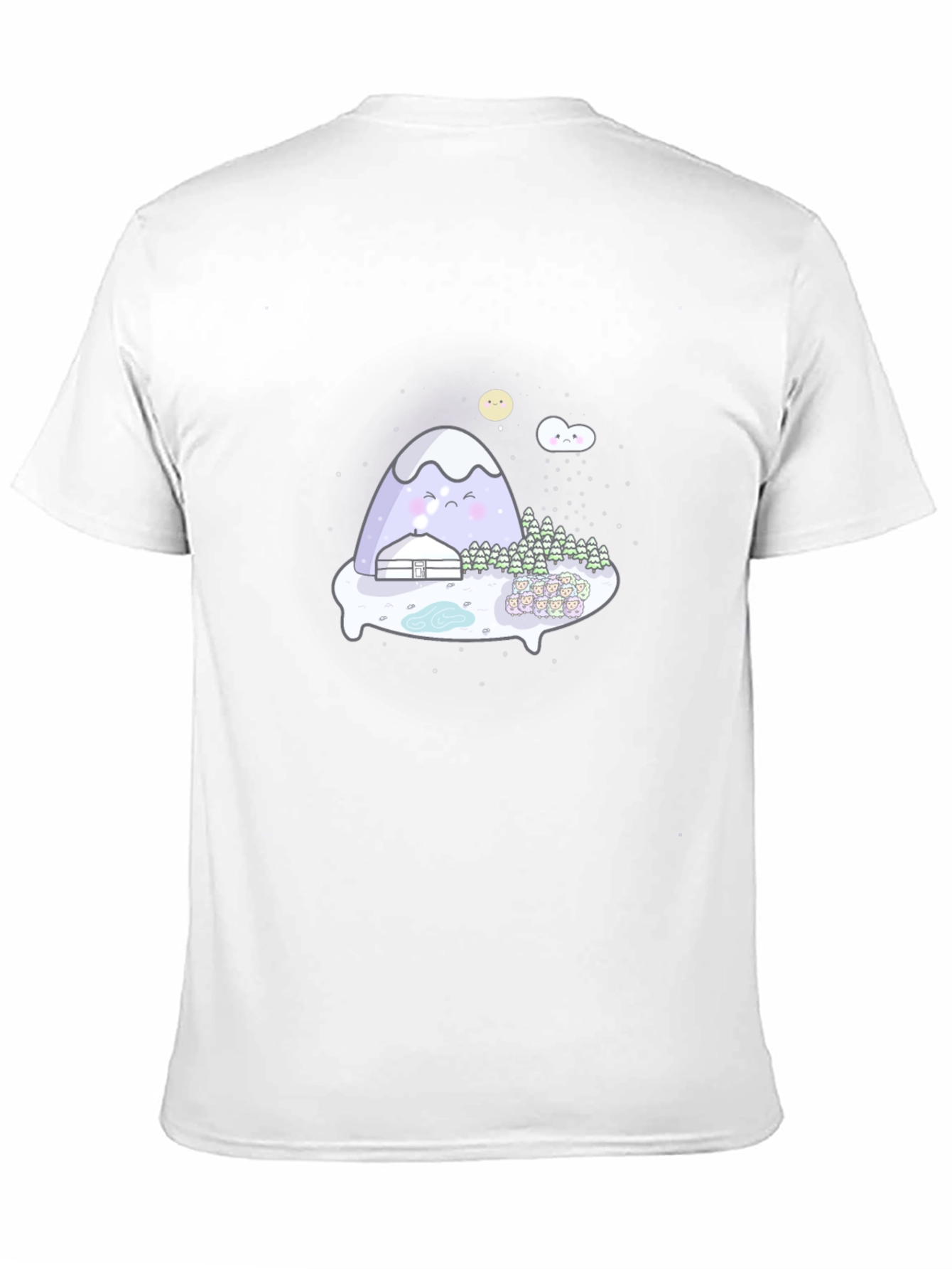 Cute Mountain Graphic Tee - Black Cotton T-Shirt