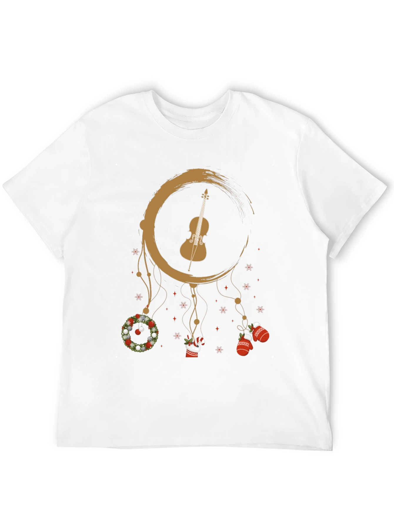 Musical Christmas T-Shirt: Violin Dreamcatcher Design