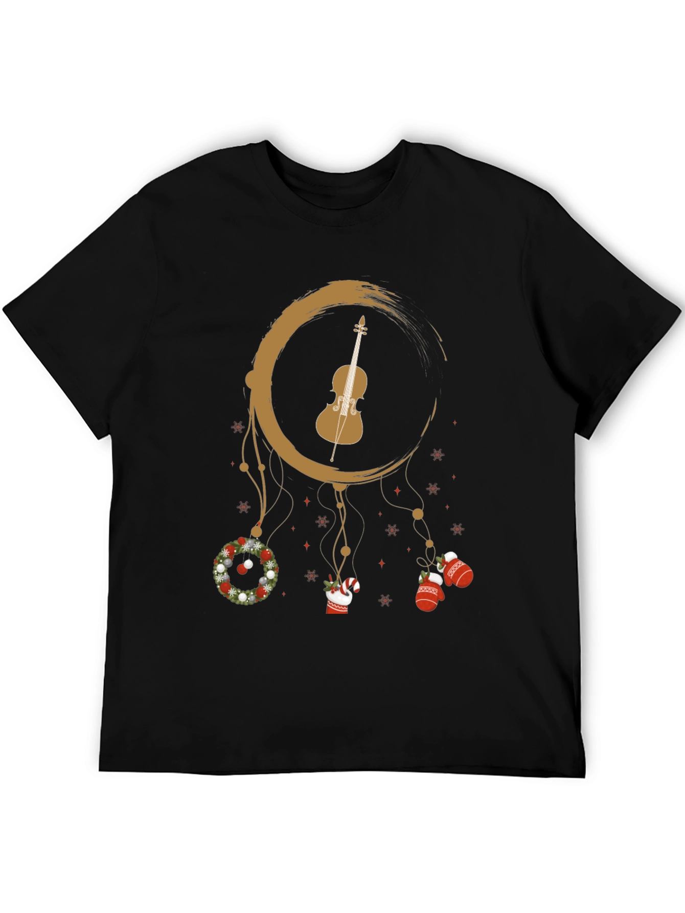 Musical Christmas T-Shirt: Violin Dreamcatcher Design