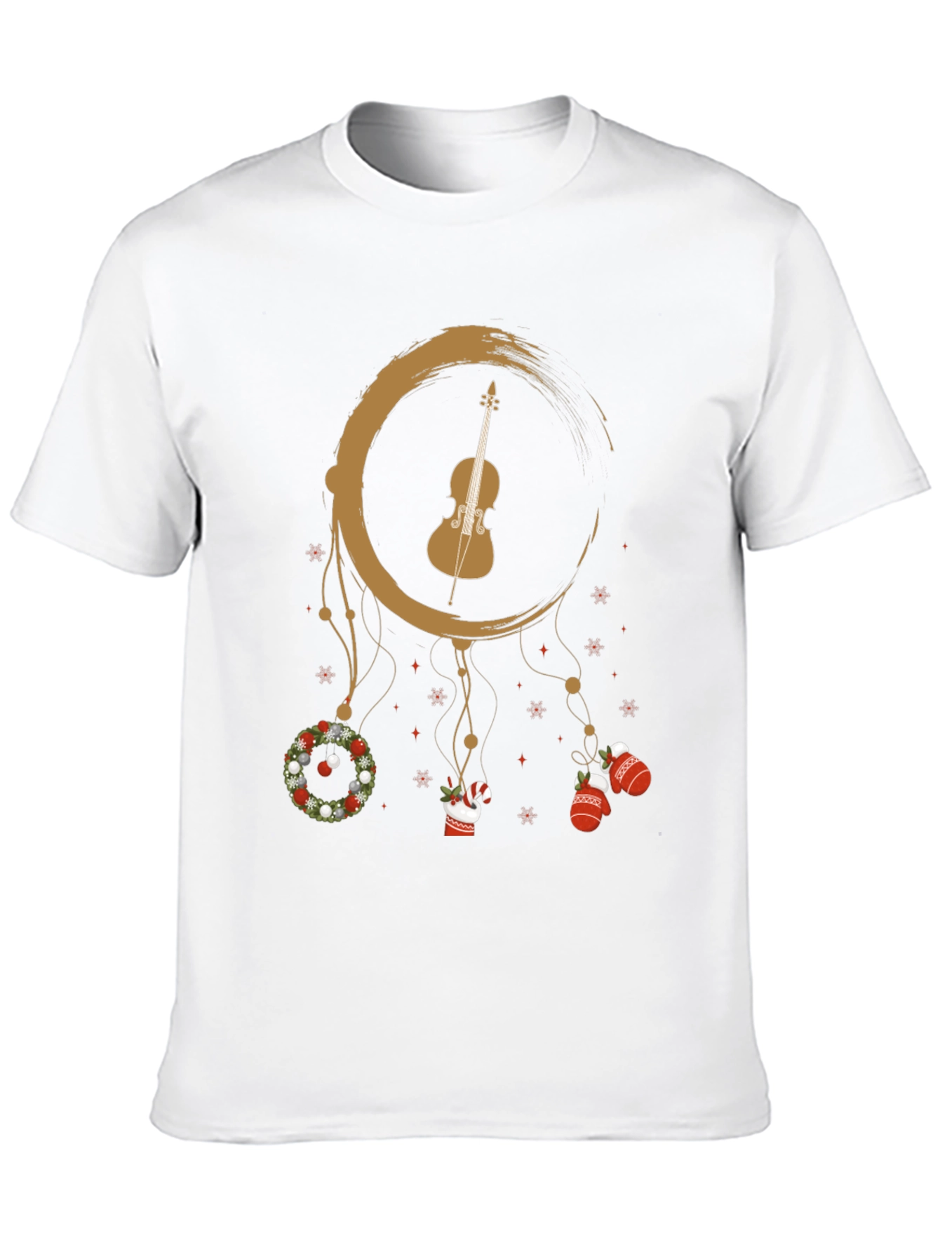 Musical Christmas T-Shirt: Violin Dreamcatcher Design