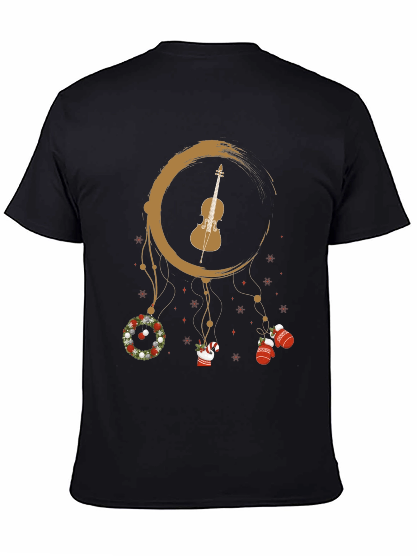 Musical Christmas T-Shirt: Violin Dreamcatcher Design