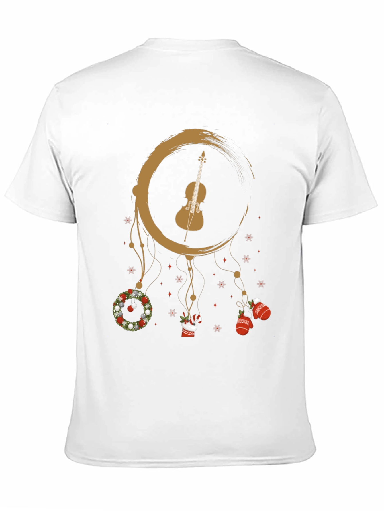 Musical Christmas T-Shirt: Violin Dreamcatcher Design