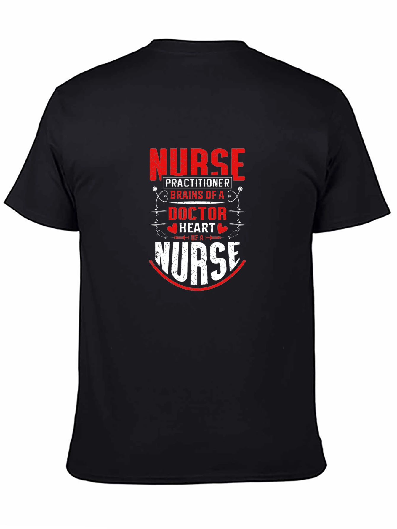 Nurse Practitioner Brains Doctor Heart Nurse T-Shirt