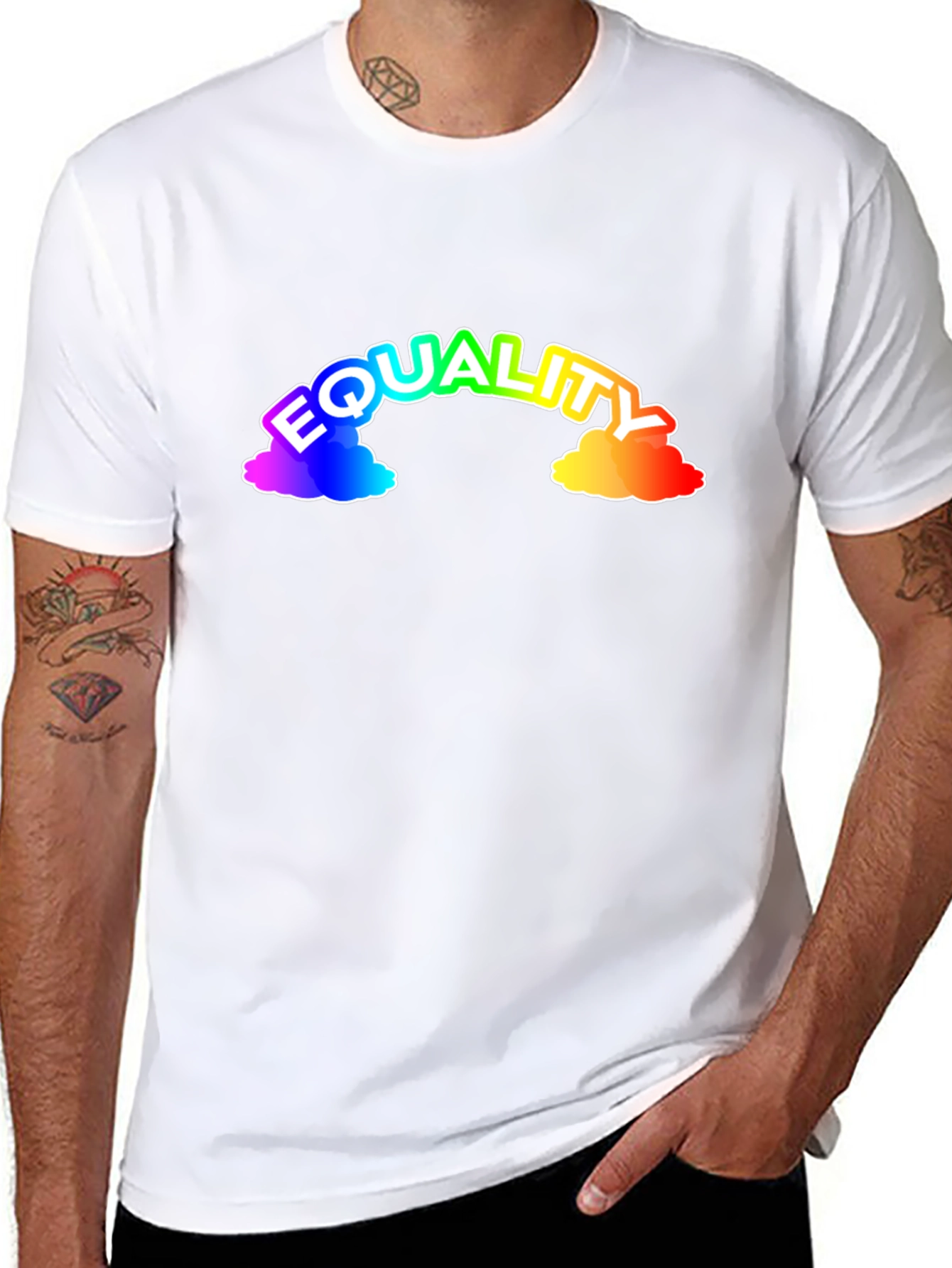 Equality Rainbow Graphic Black T-Shirt