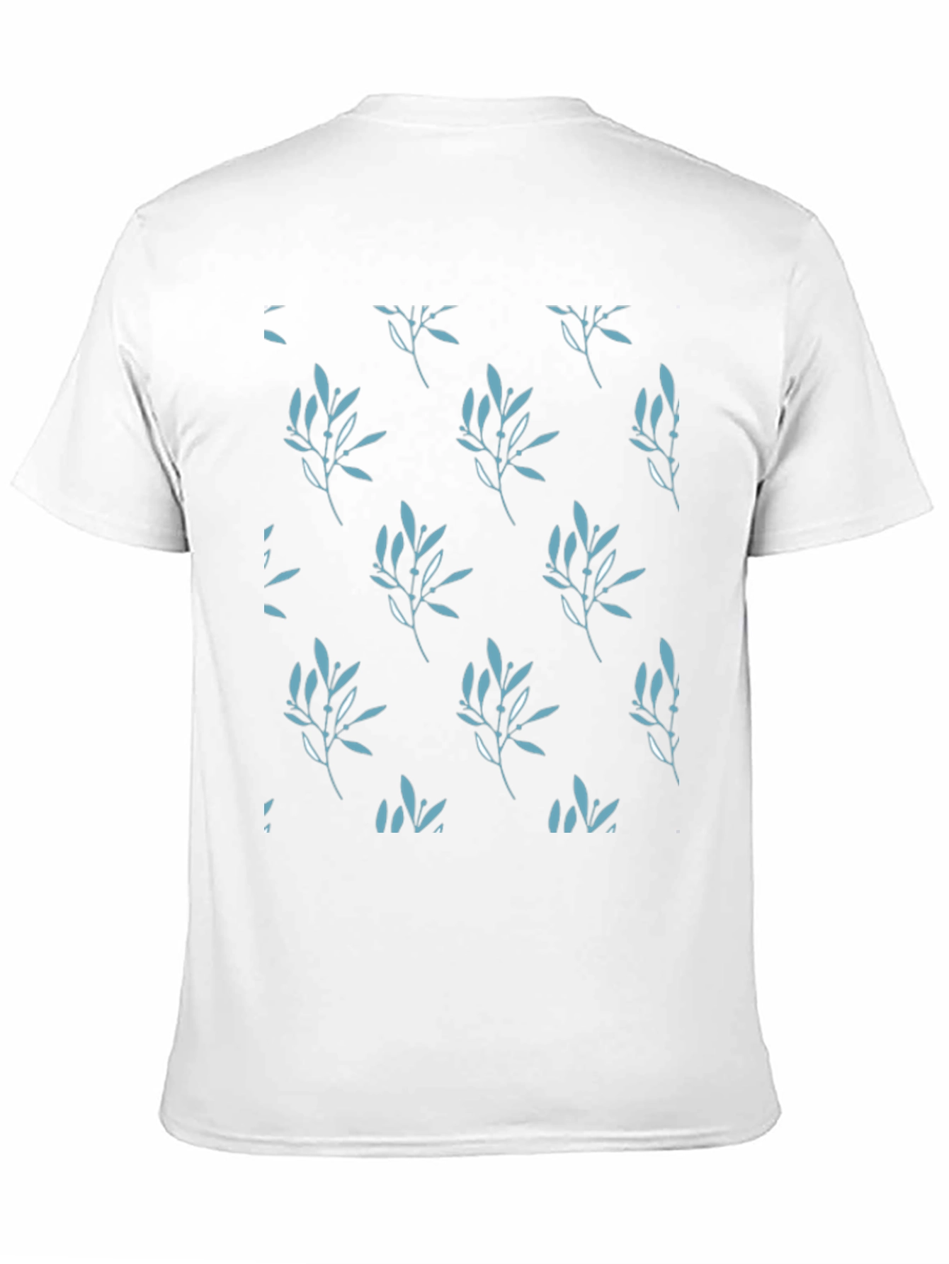 Mens Black Leaf Patterned T-Shirt