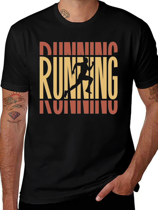 Running Graphic Print Black T-Shirt