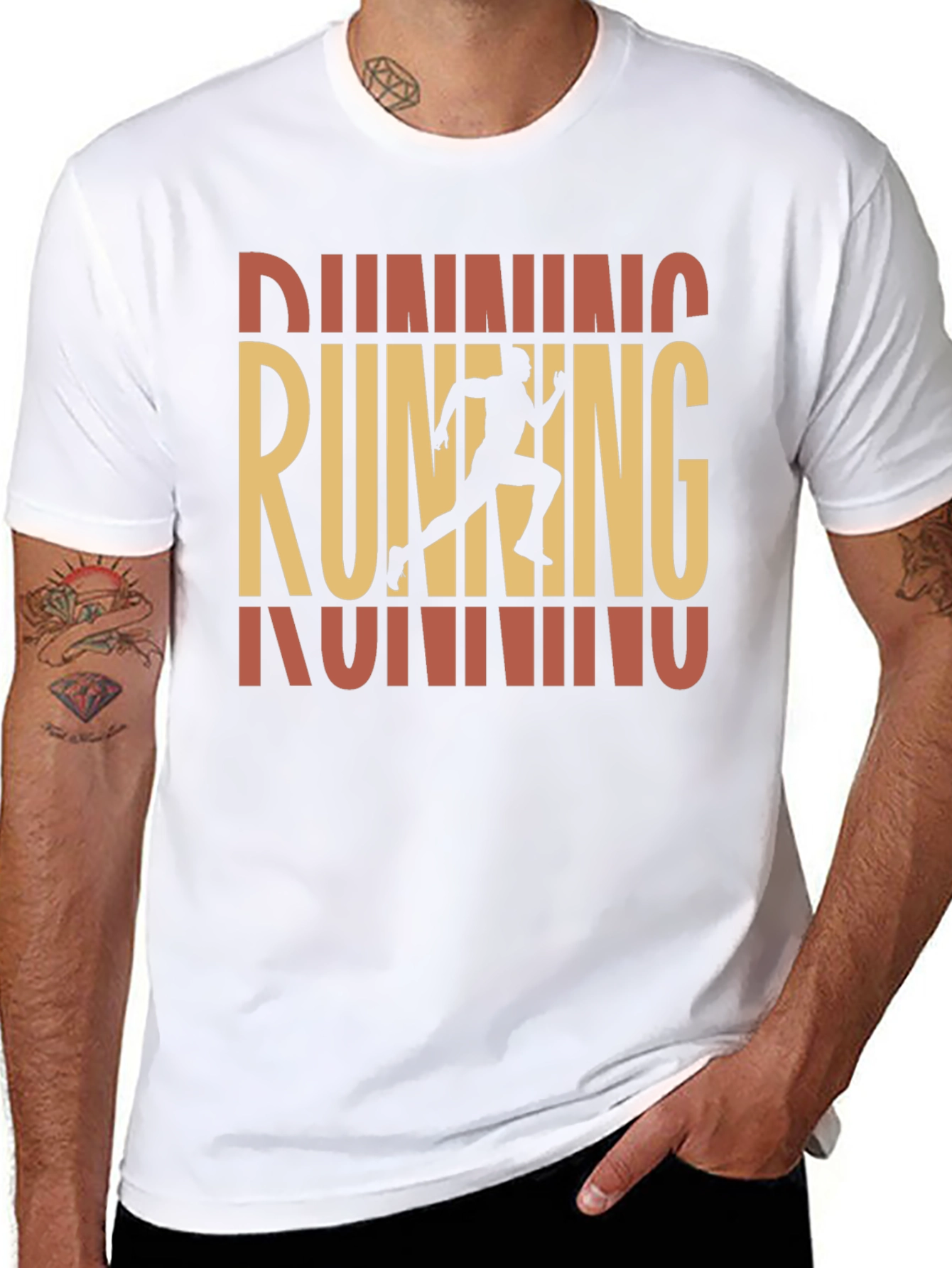 Running Graphic Print Black T-Shirt