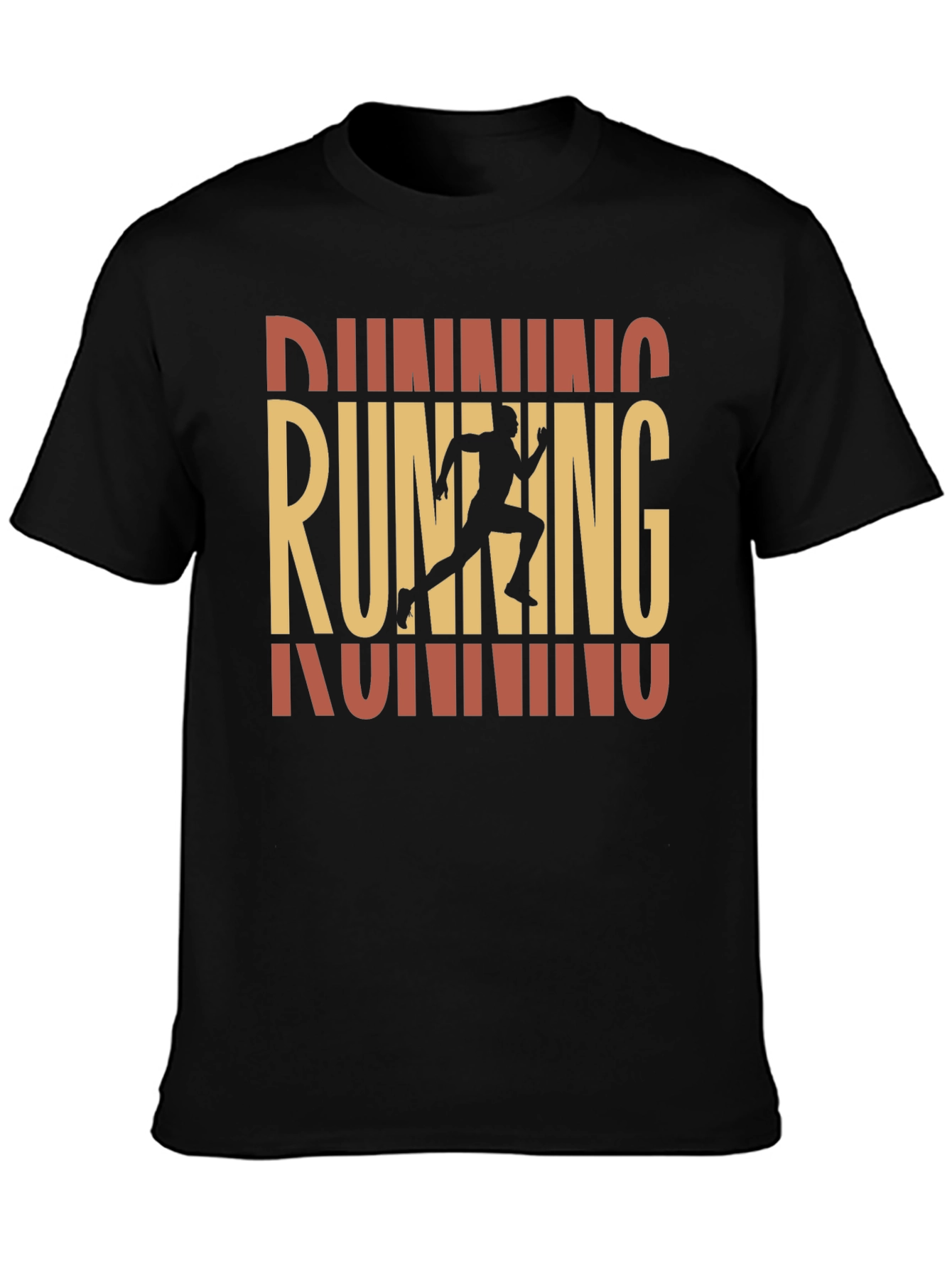 Running Graphic Print Black T-Shirt
