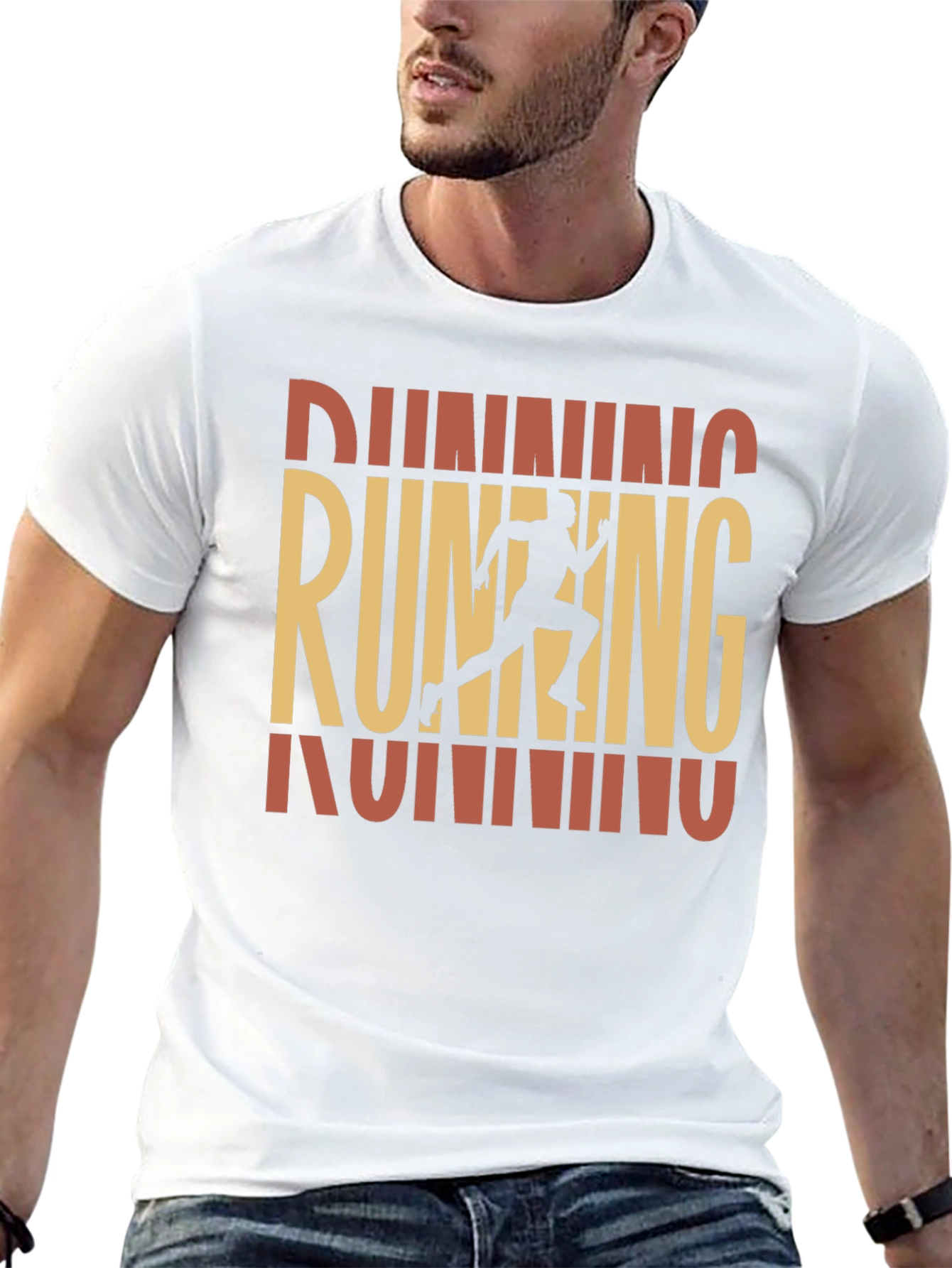 Running Graphic Print Black T-Shirt