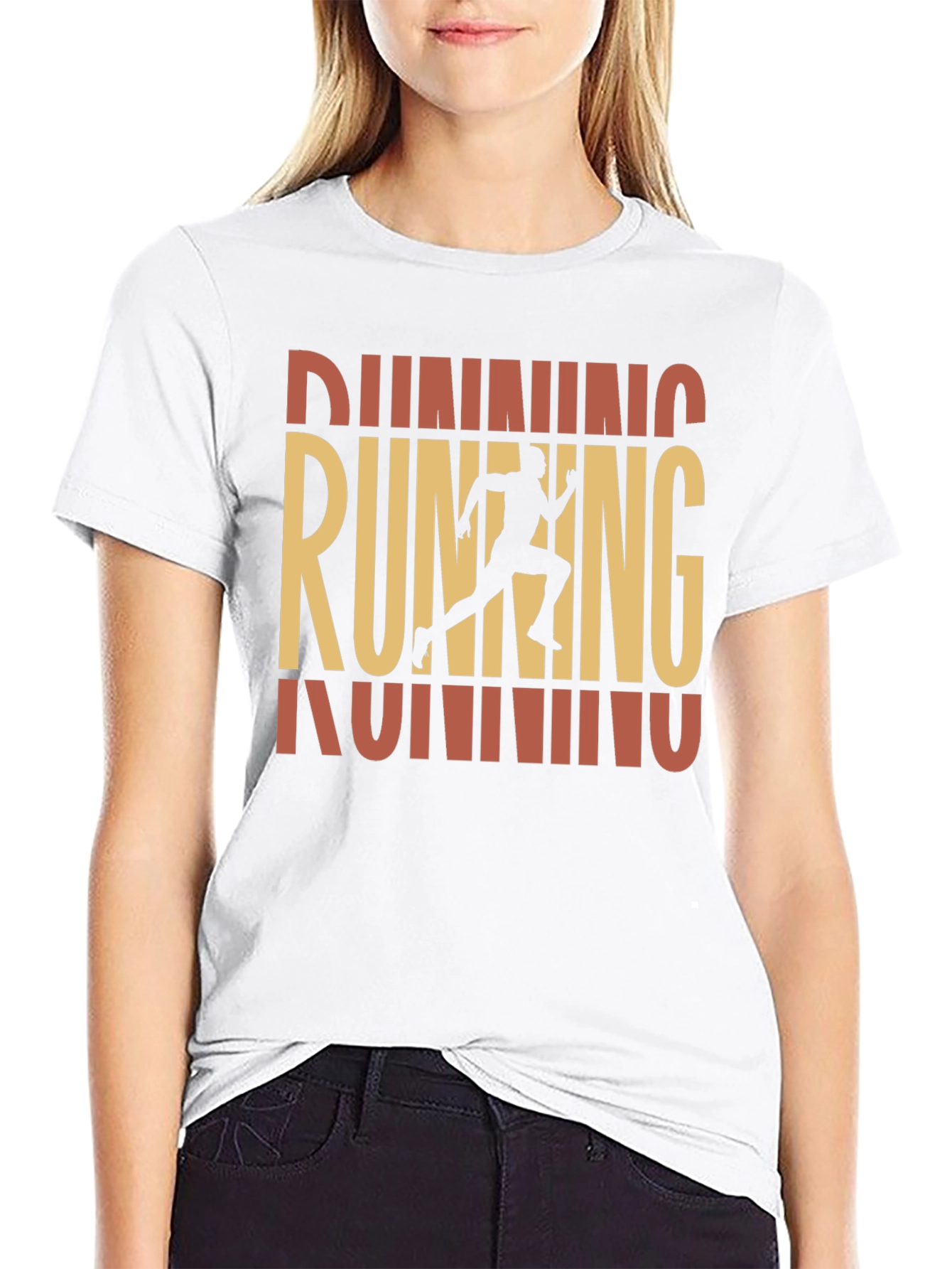 Running Graphic Print Black T-Shirt