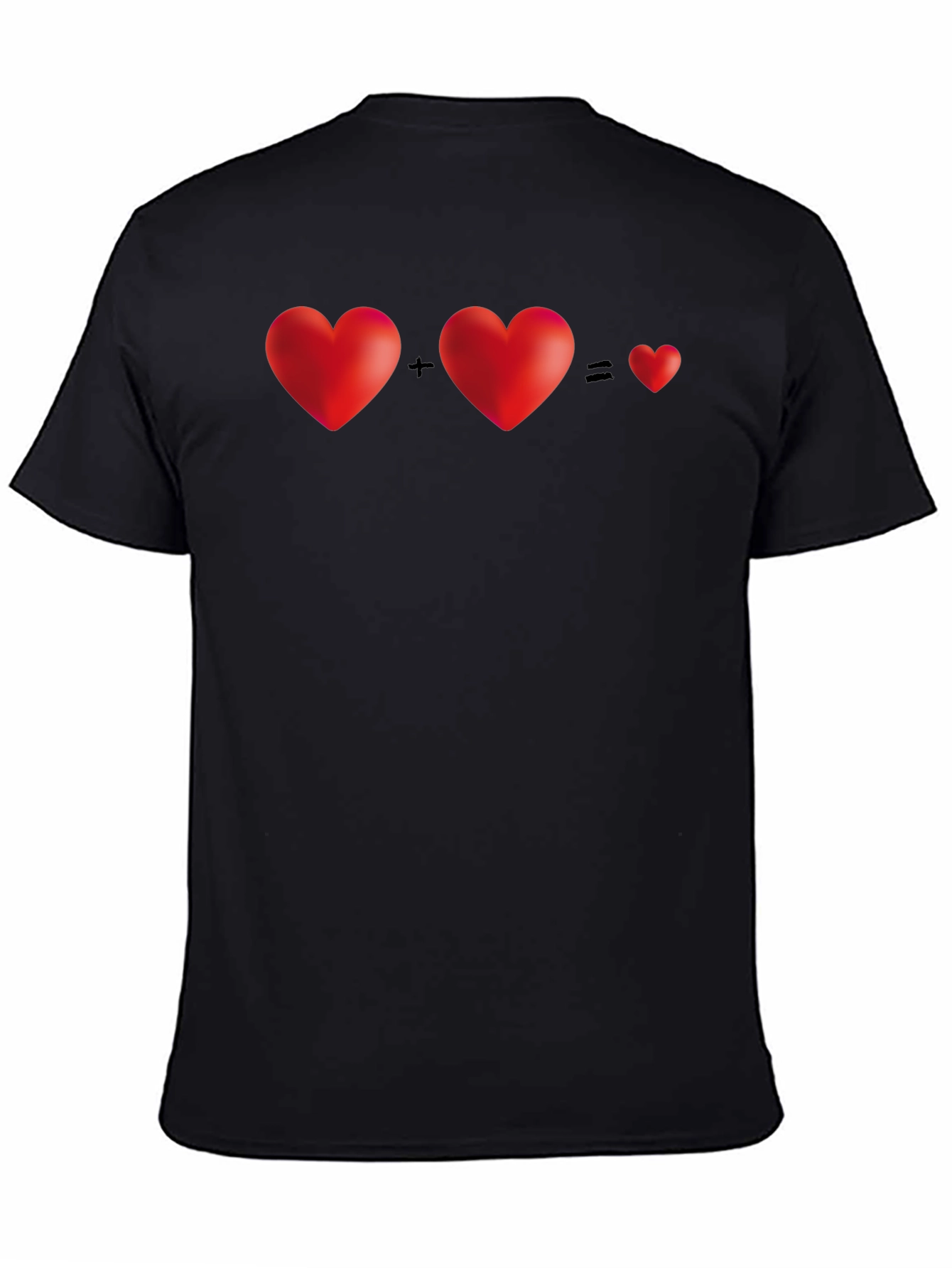 Two Hearts Equal One T-Shirt - Black