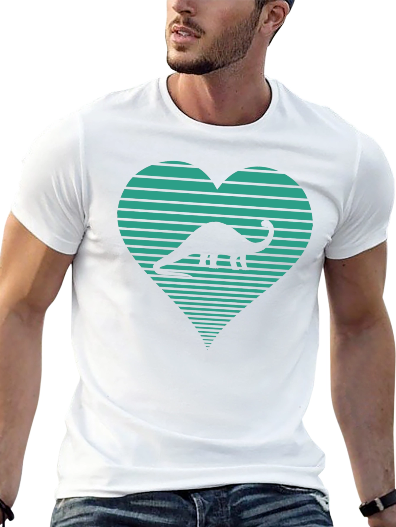 Dinosaur Heart Graphic Tee - Black