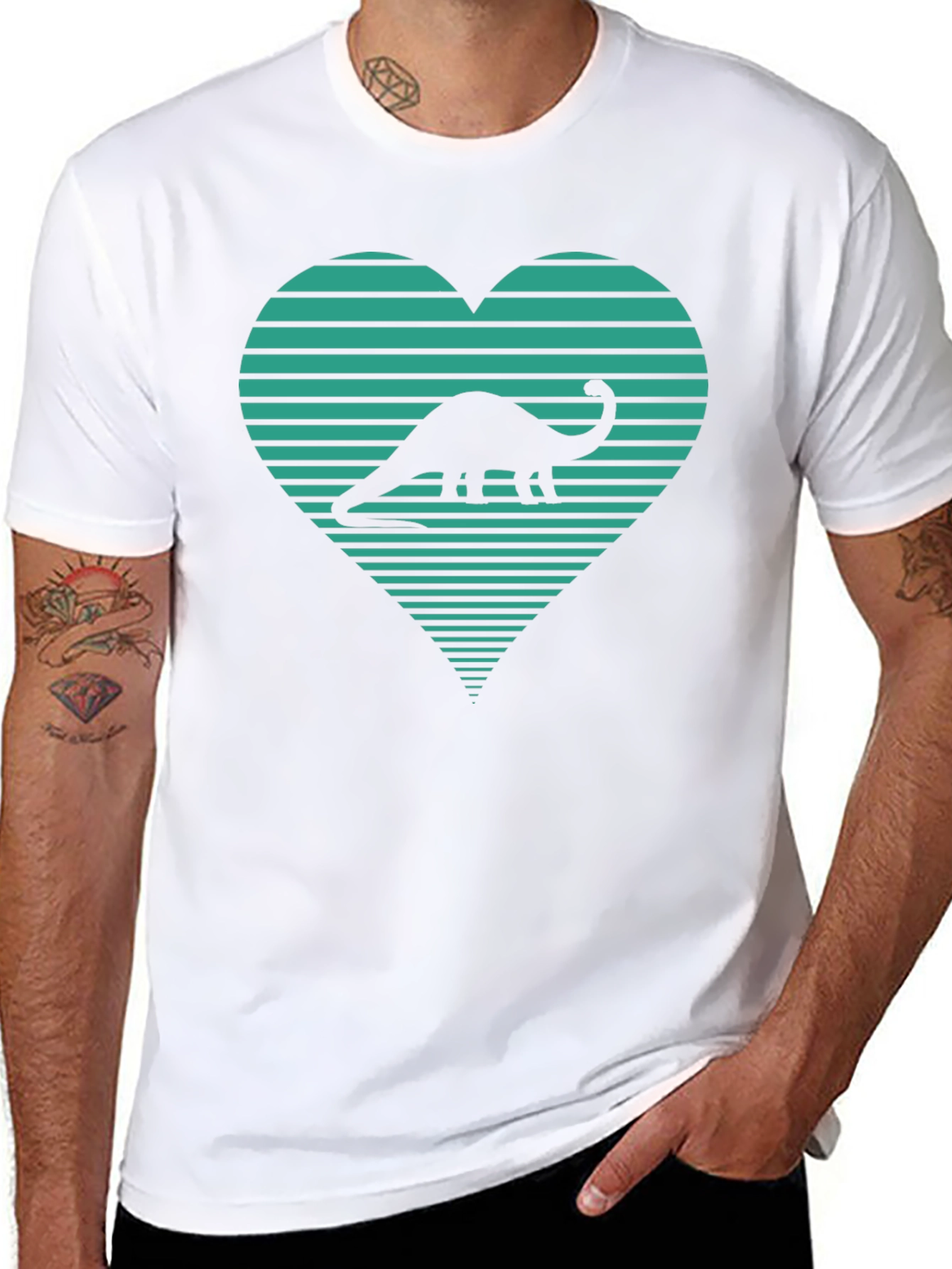 Dinosaur Heart Graphic Tee - Black