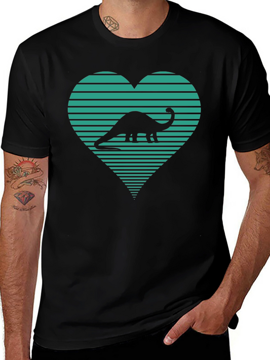 Dinosaur Heart Graphic Tee - Black