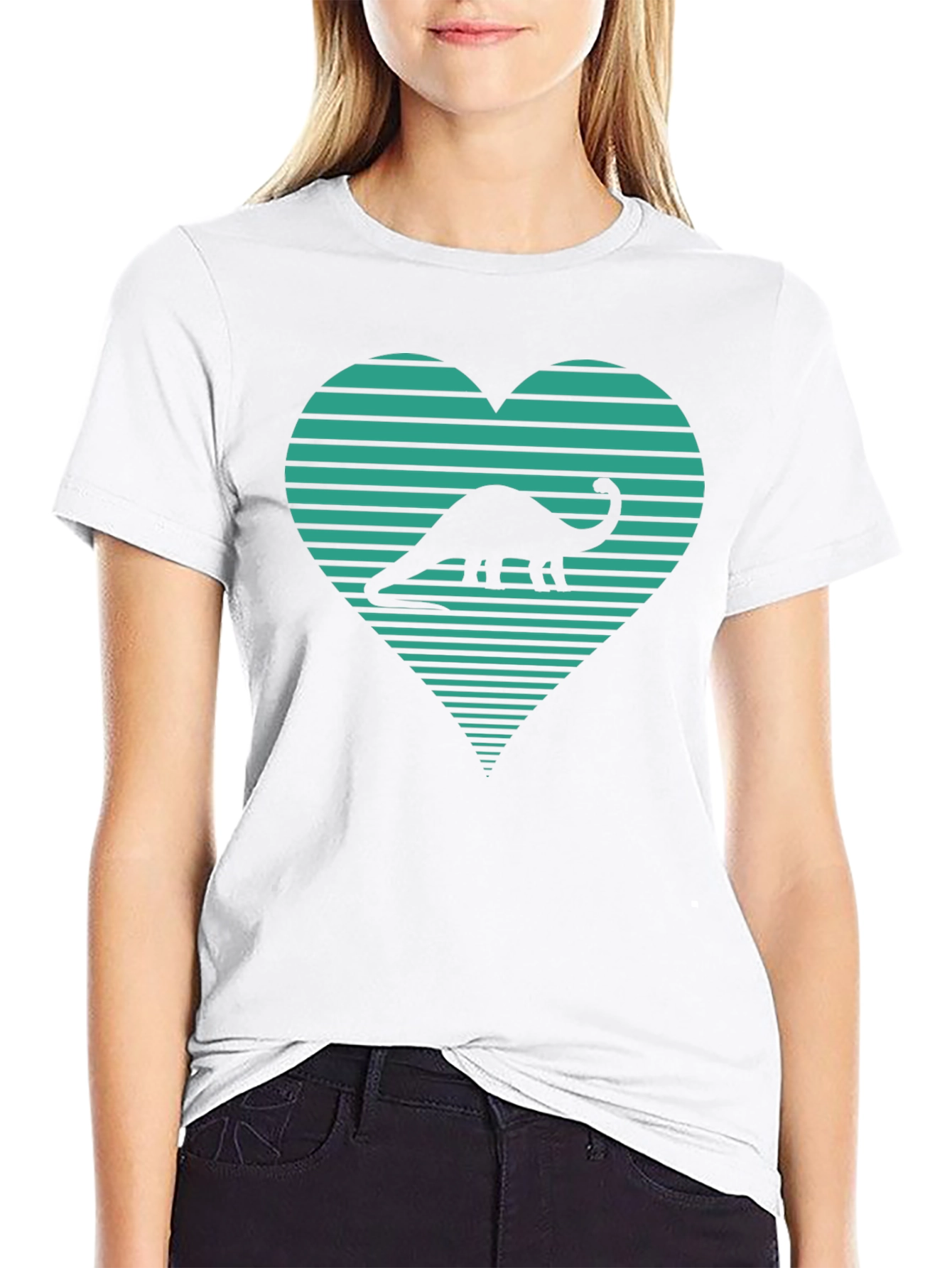 Dinosaur Heart Graphic Tee - Black