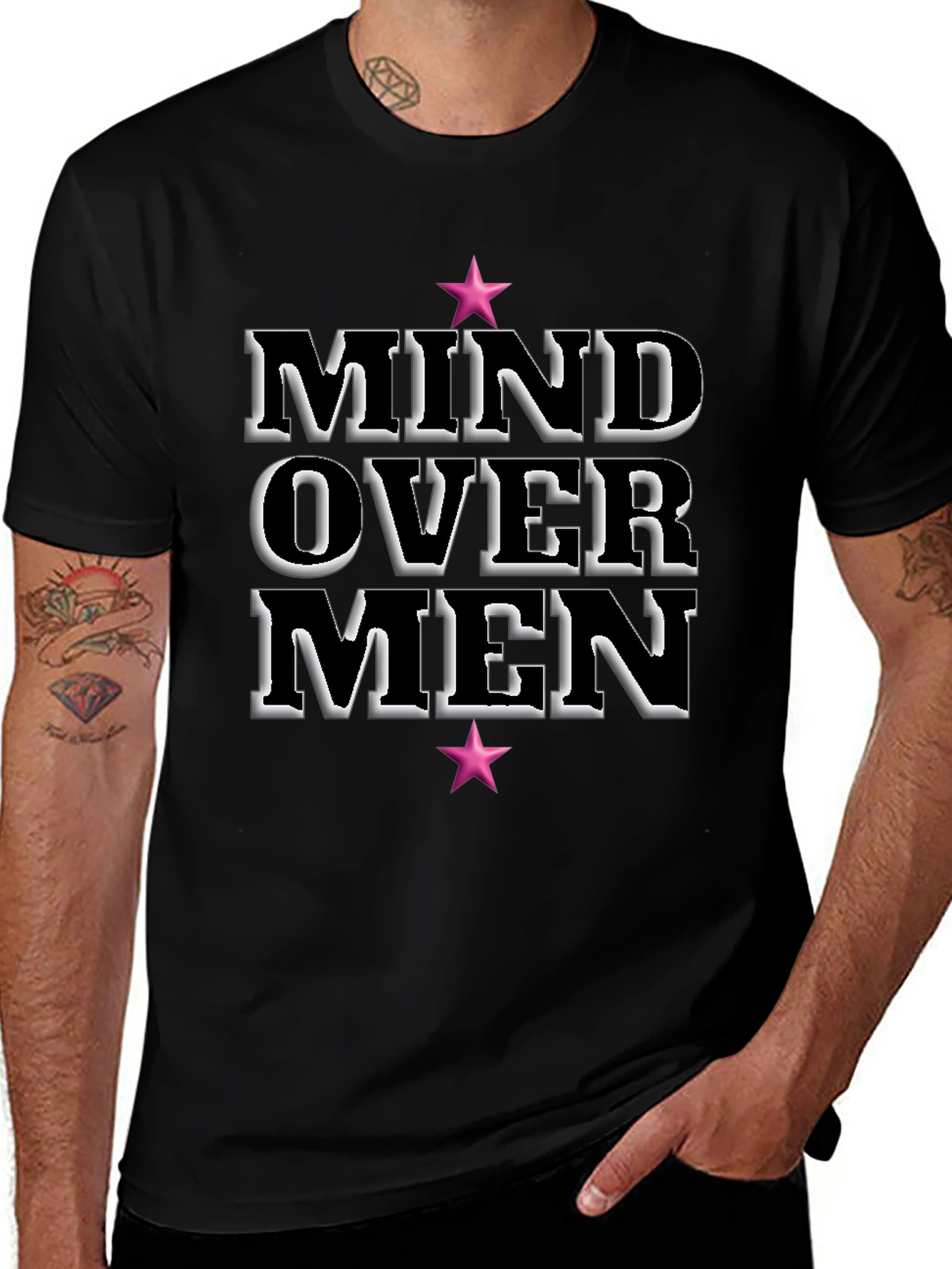 Mind Over Men Black Graphic Tee
