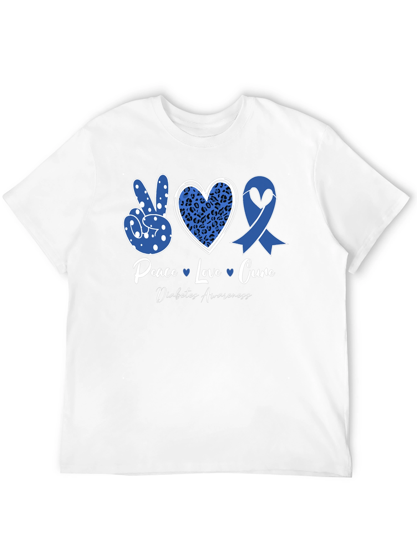 Peace Love Cure Diabetes Awareness T-Shirt