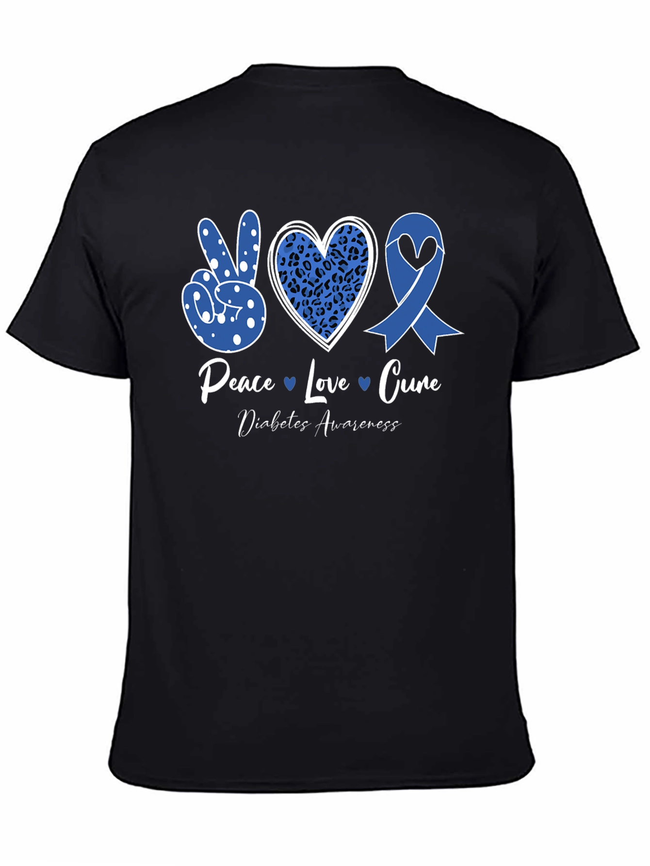 Peace Love Cure Diabetes Awareness T-Shirt