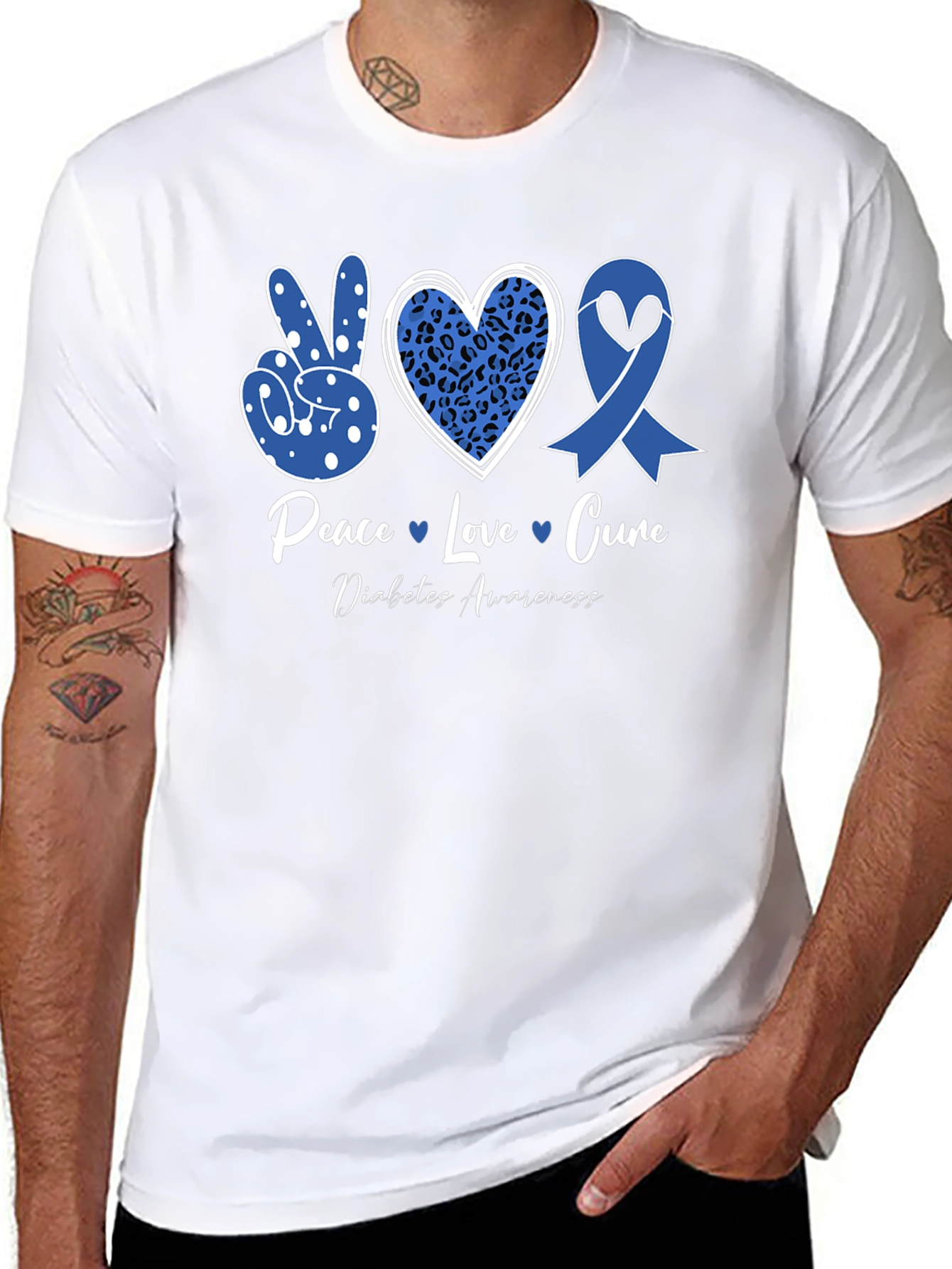 Peace Love Cure Diabetes Awareness T-Shirt