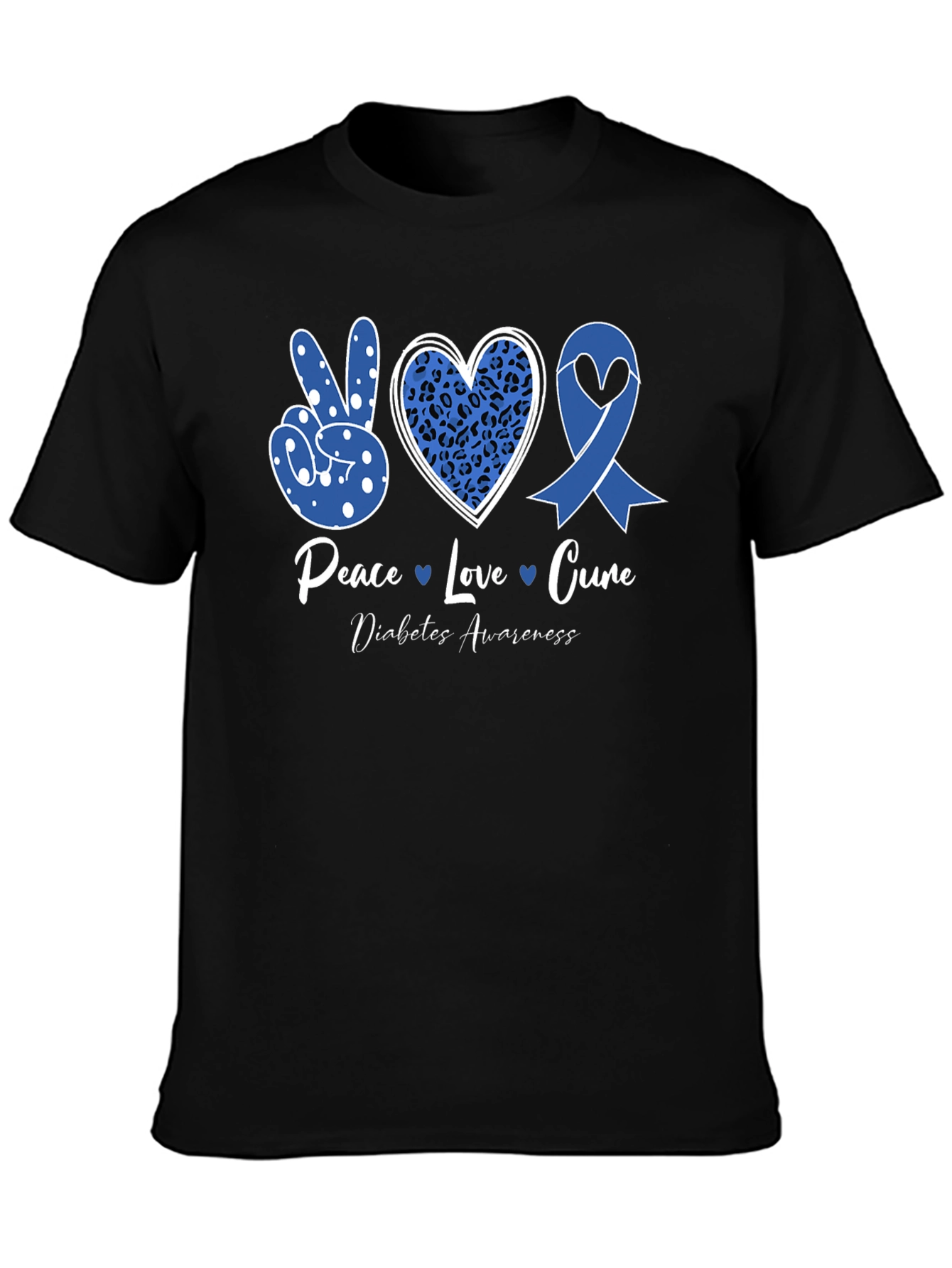 Peace Love Cure Diabetes Awareness T-Shirt